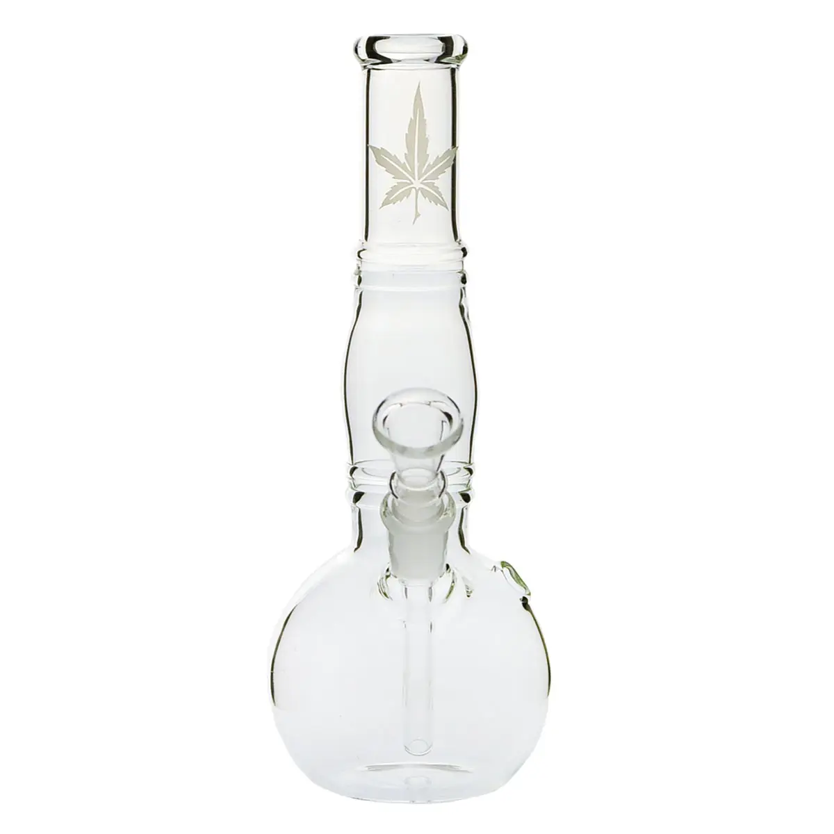 Mini bong de cristal con motivos de cáñamo