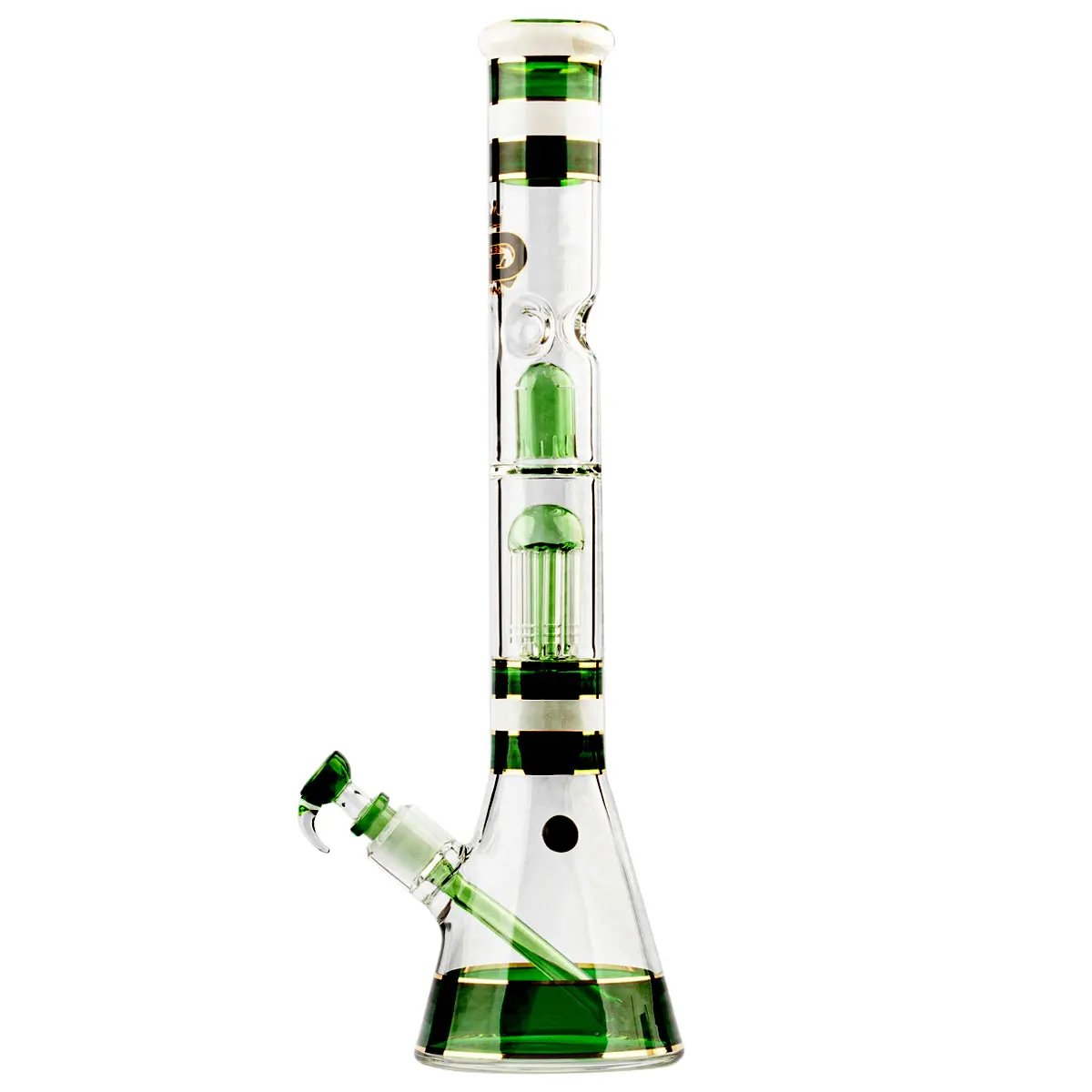 Grace Glass 'Golden Line Green Beaker' 46cm