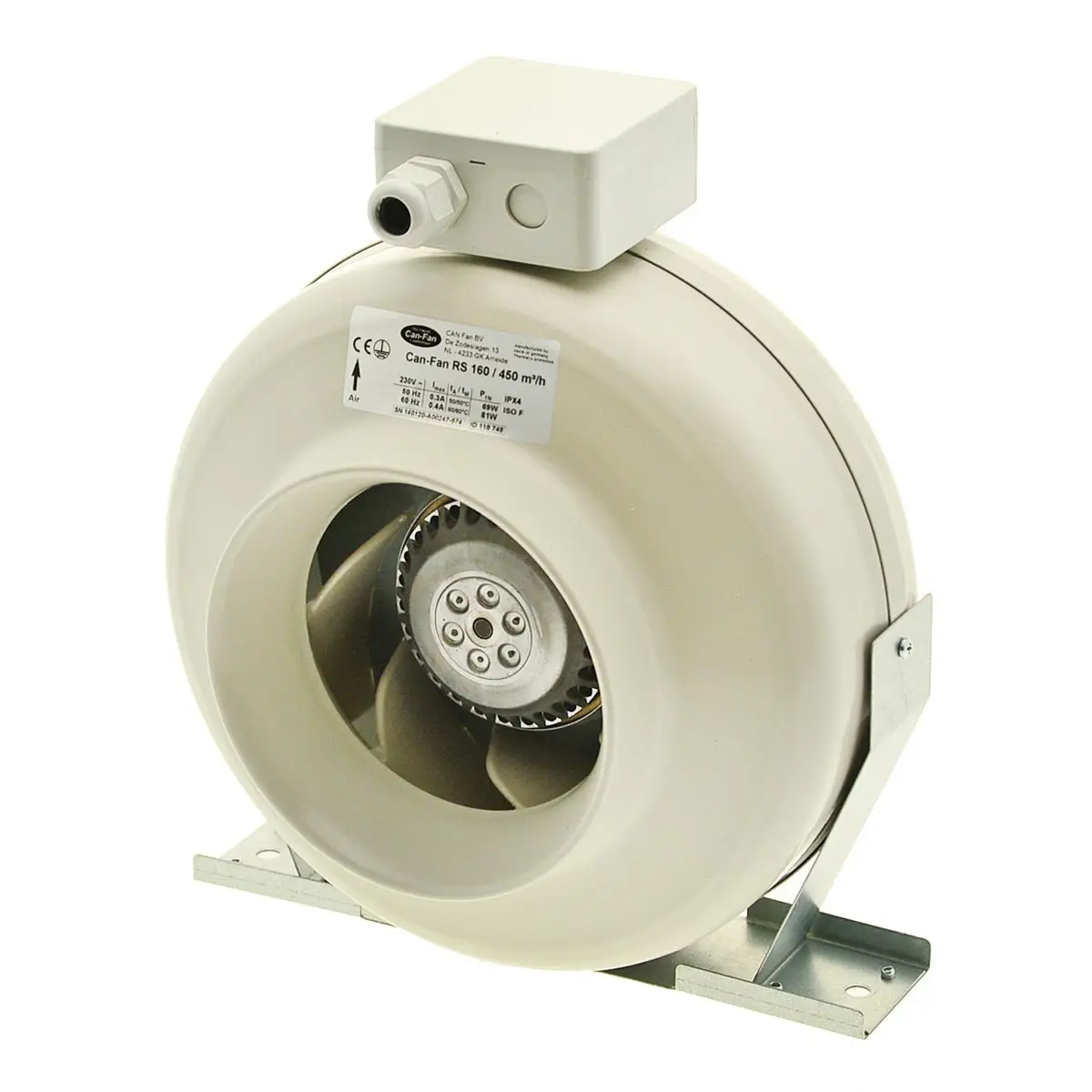 Can-Fan (Ruck) Metal ventilador inline RS160 - 160mm - 450m³/h
