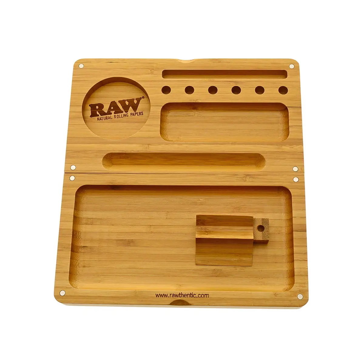 RAW Flip Tray caja de liar de bambú