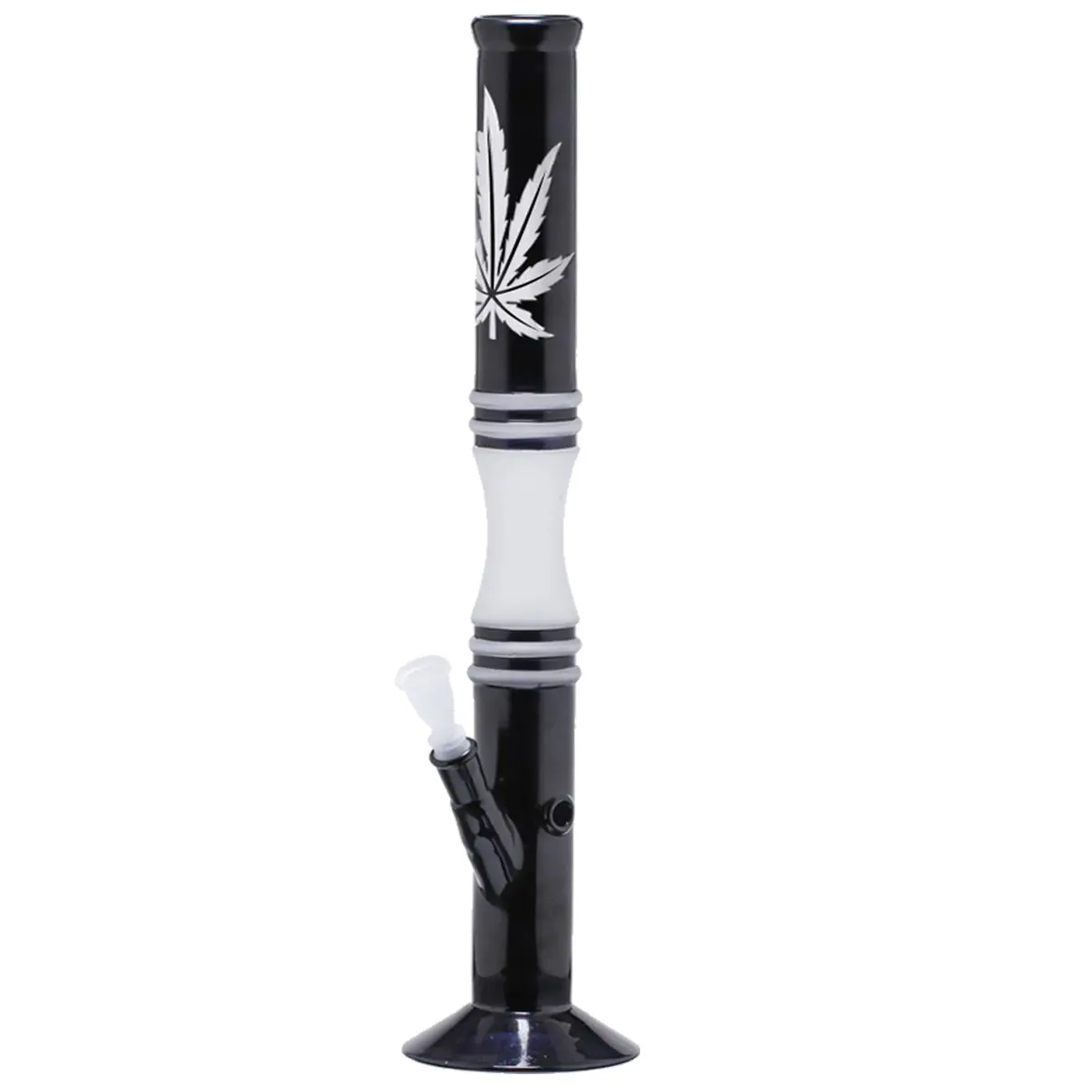 Bong de cristal negro / blanco, 53cm