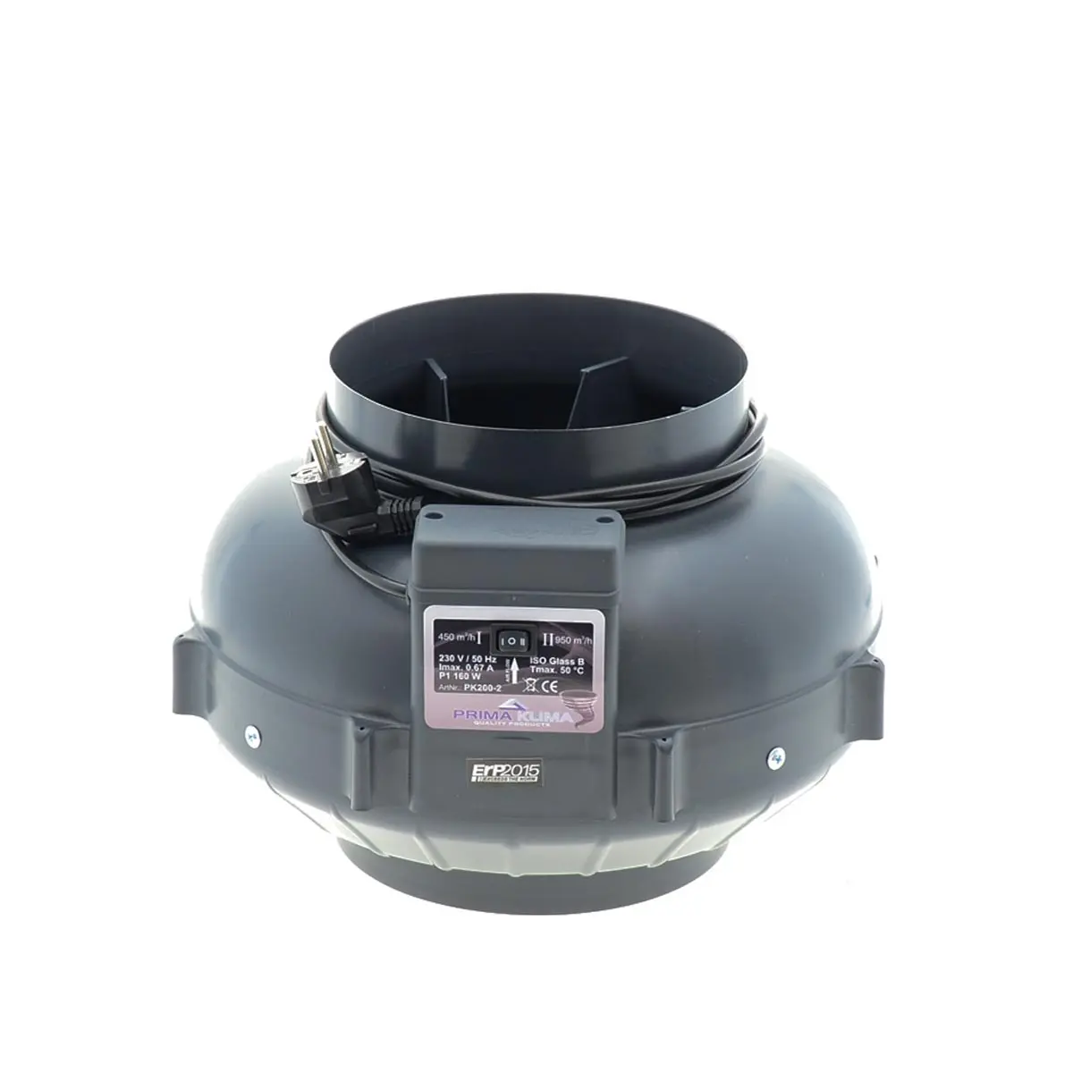 PrimaKlima ventilador 200mm - 450/950m³