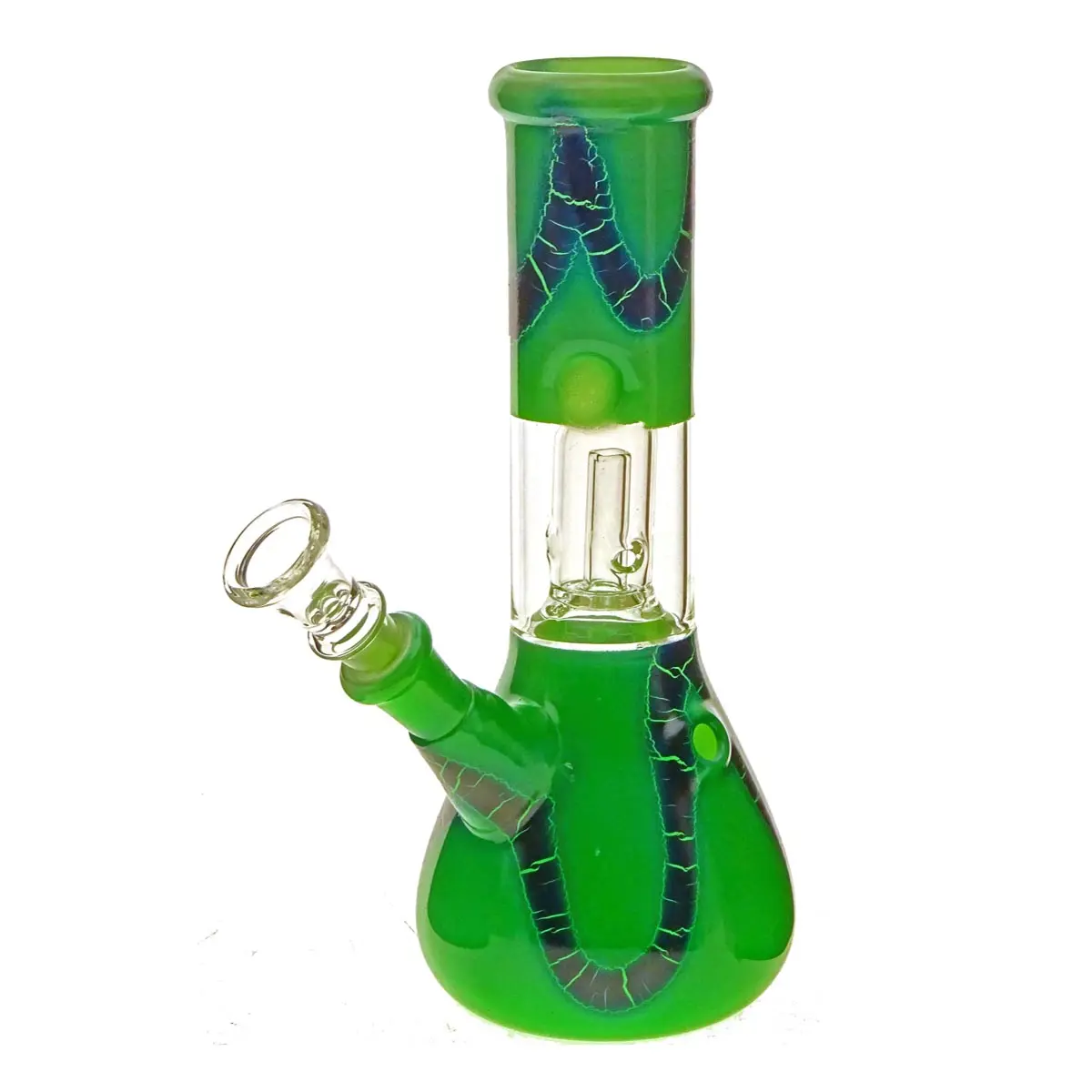 Bong de cristal de Black Leaf con percolador cúpula Snake verde