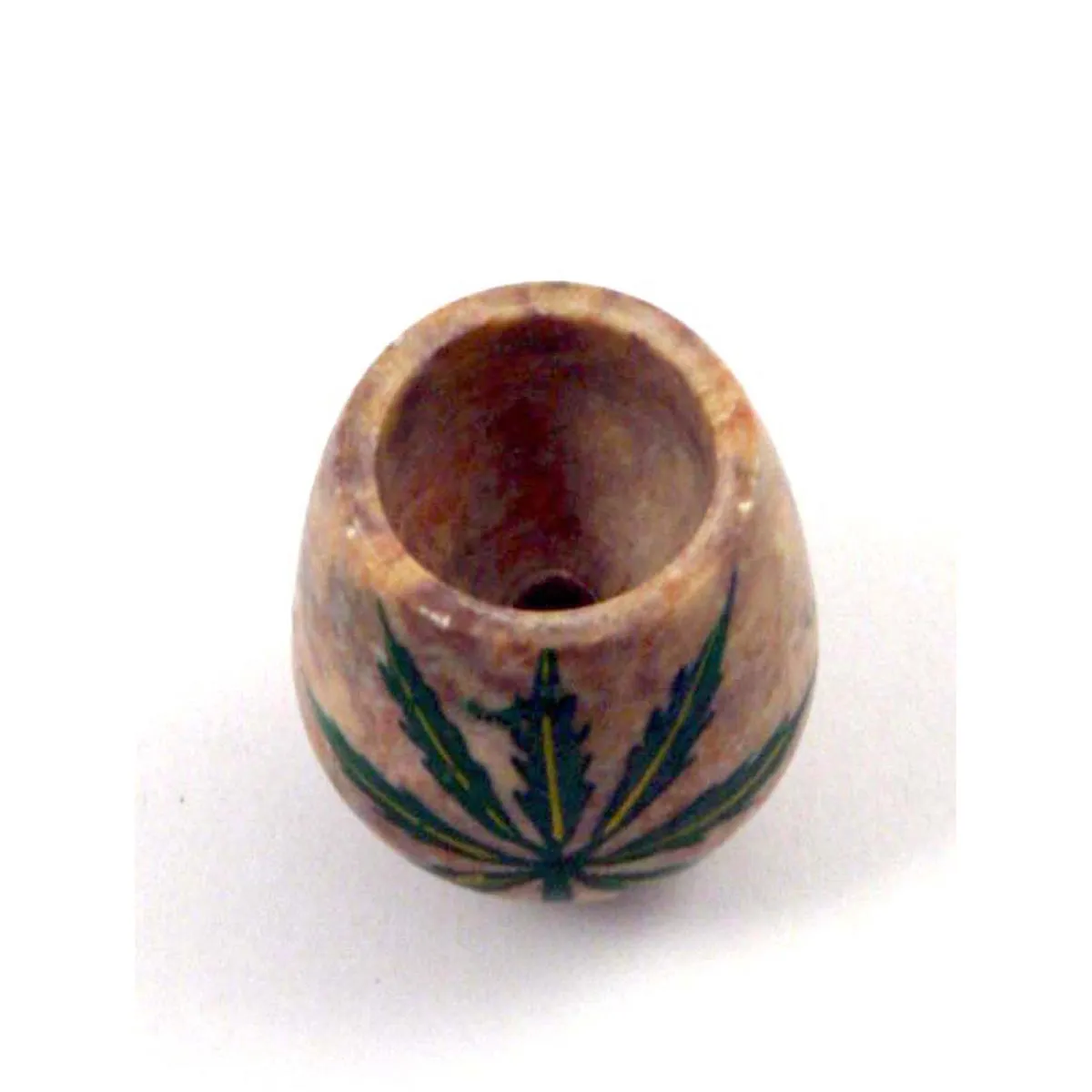 Cazoleta de piedra mediana con hoja
