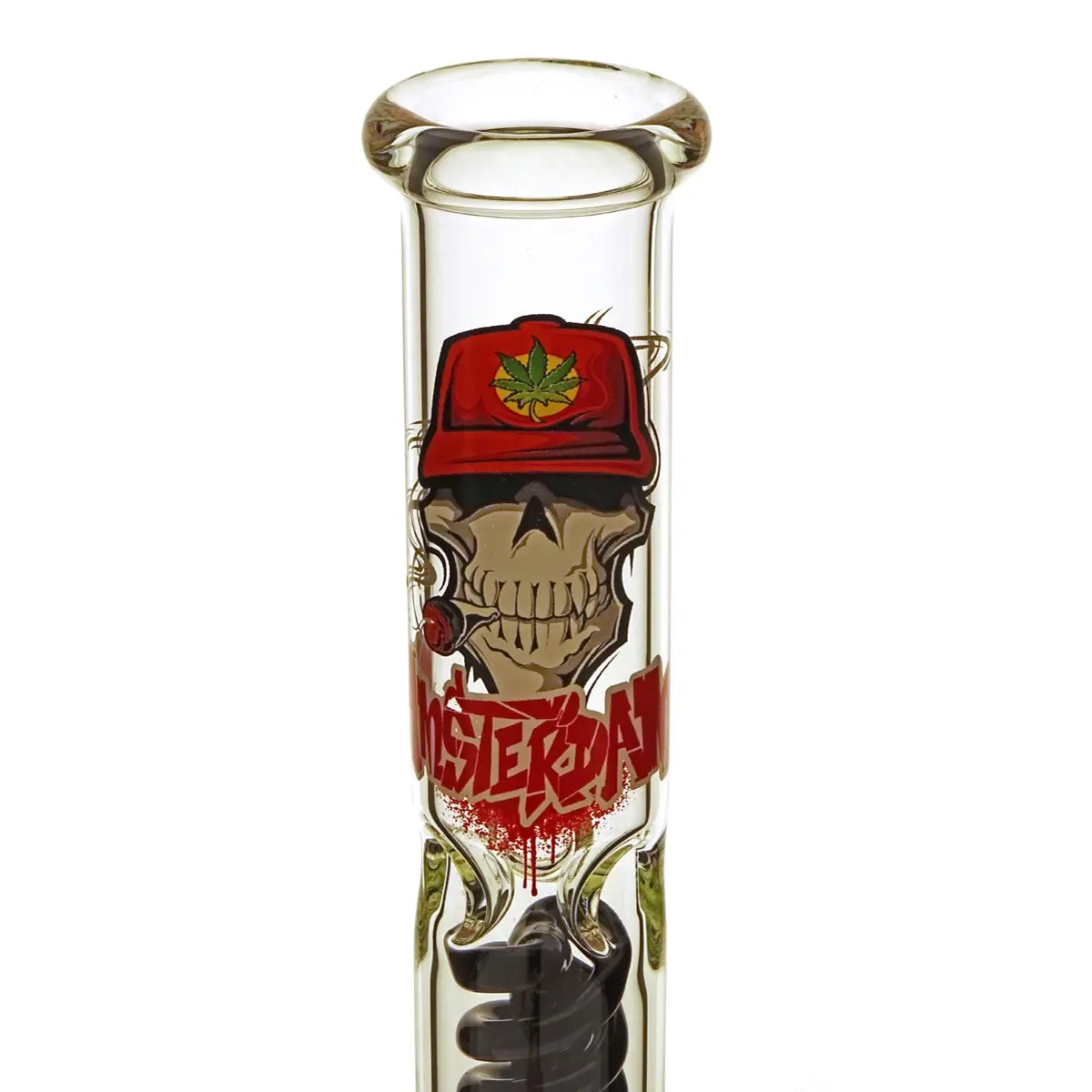 Bong Amsterdam Straight Skull 18.8 42cm Rojo