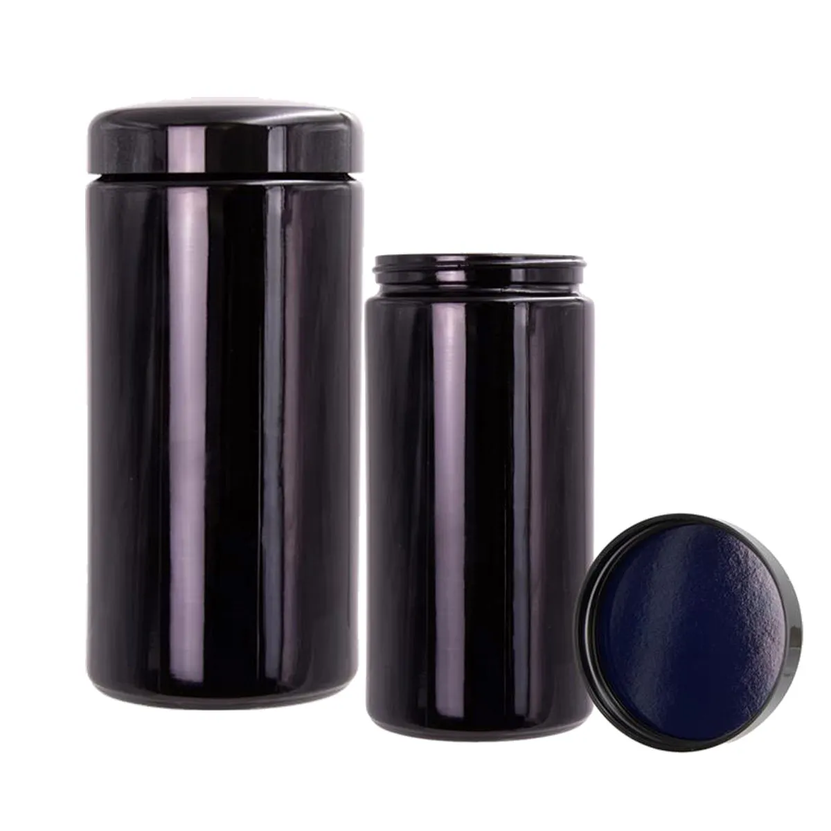 Miron "Saturn" Miron "Saturn" – Tarro de vidrio violeta con tapa– Verre Violet avec couvercle