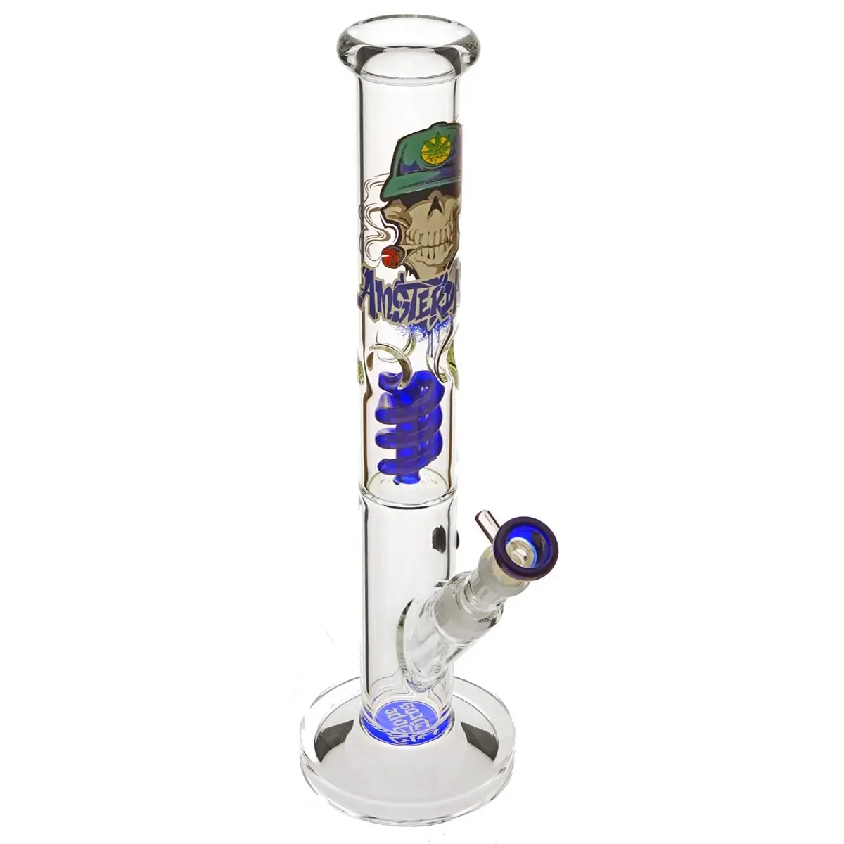 Bong Amsterdam Cráneo Recto 18.8 42cm Azul