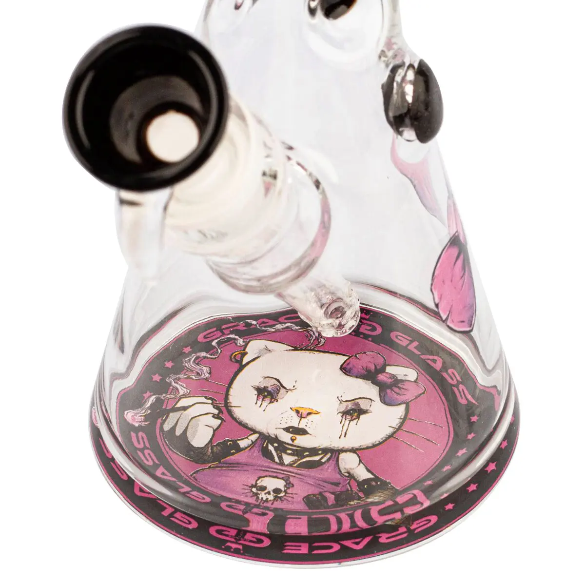 Bong de hielo Grace Glass 'Angry Cat' de 27 cm.