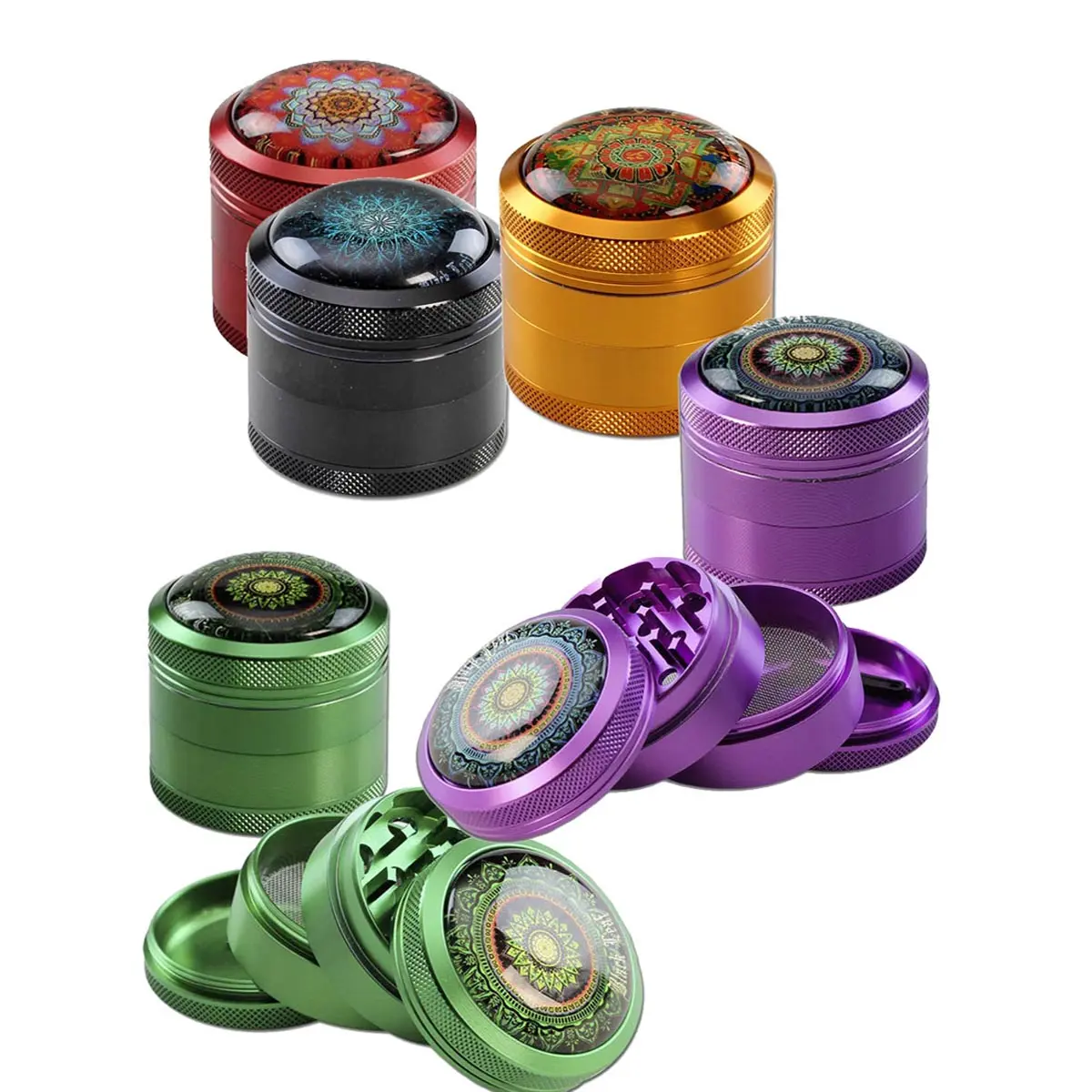 Black Leaf Mandala Grinder 50mm