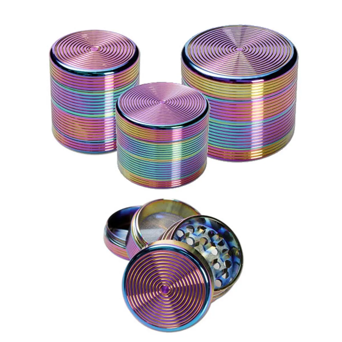 Grinder colores del arcoíris con tamiz de metal 4 pzs.