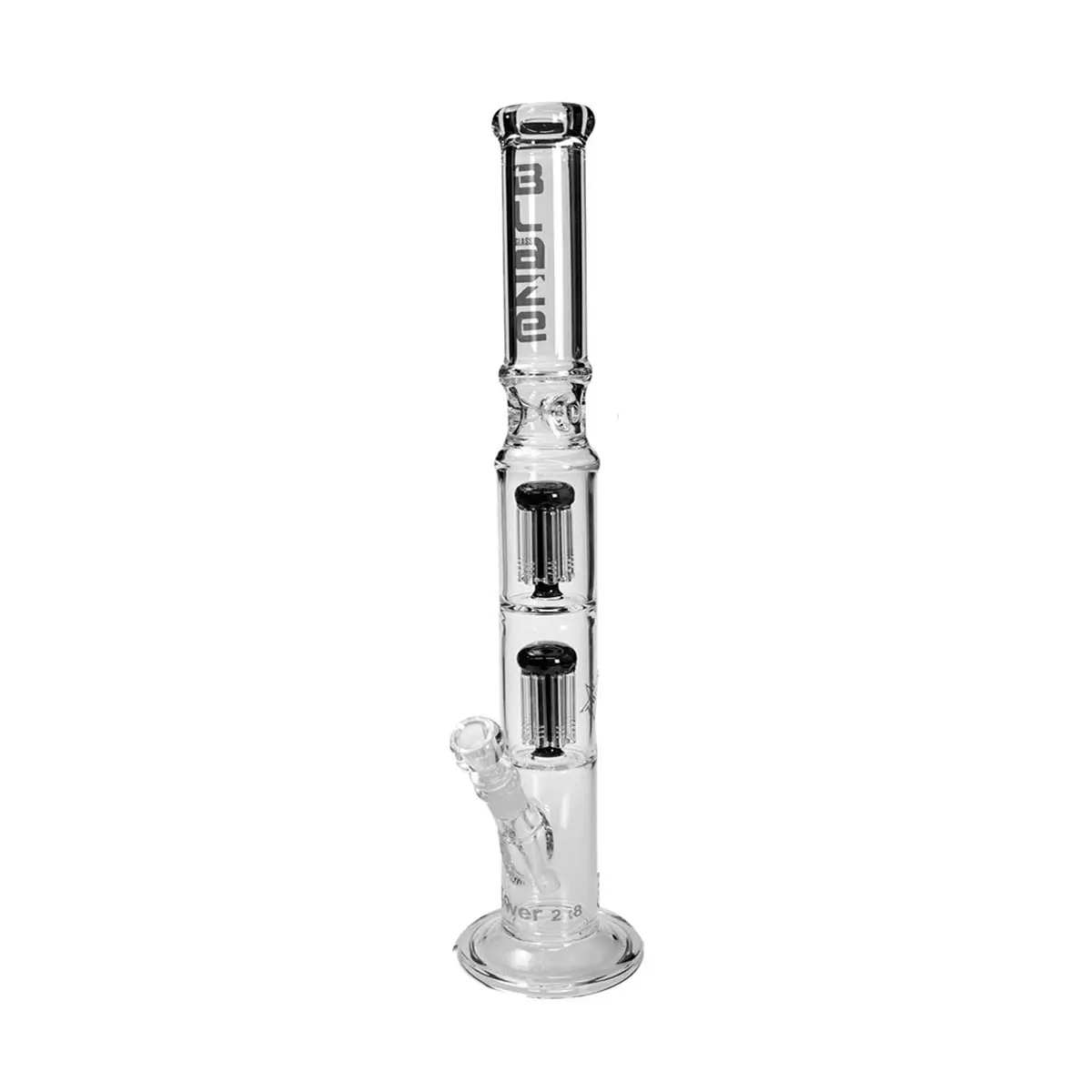 Blaze Glass Tower Bong con doble percolador - 56 cm negro