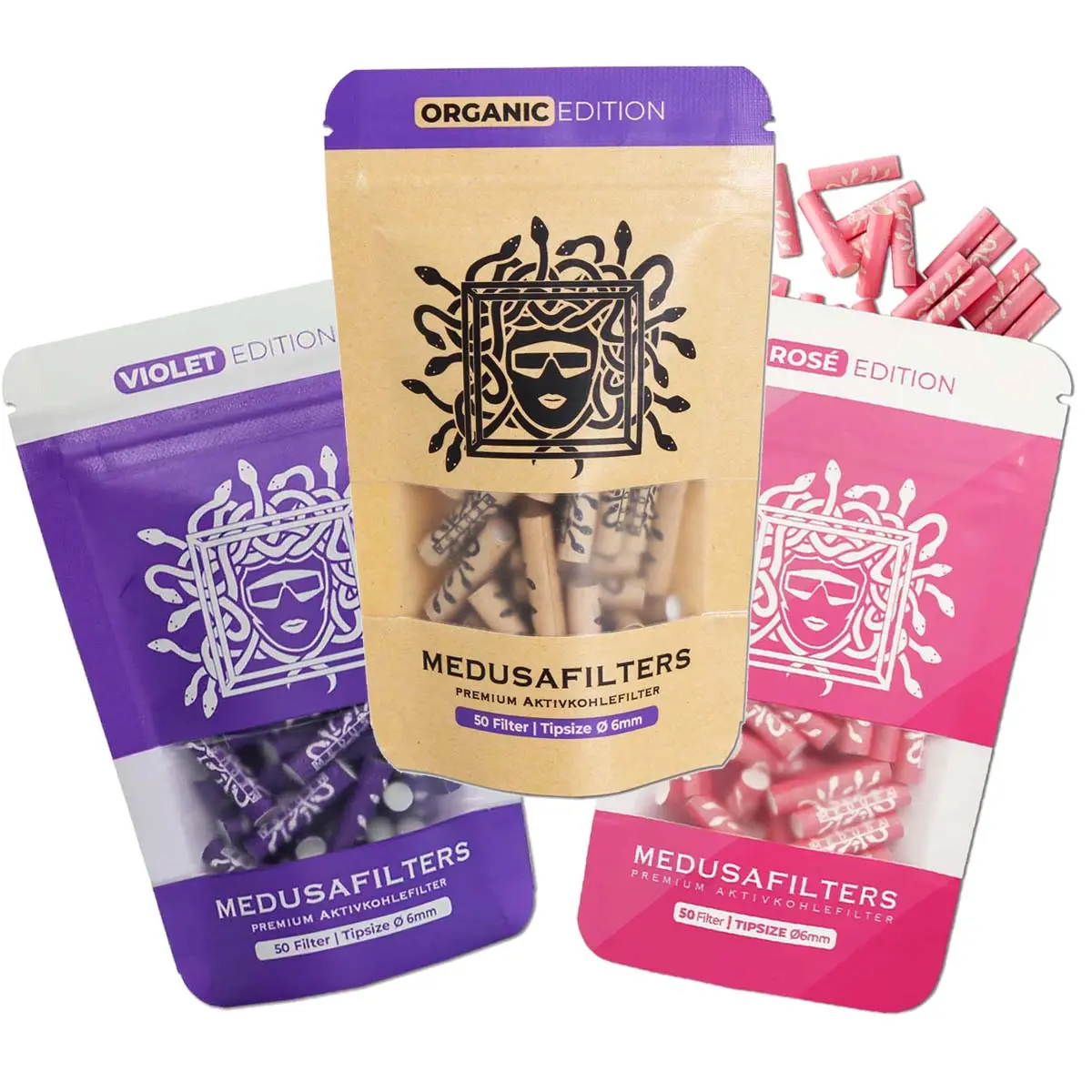 Filtro de carbón activado Medusa 6mm - 50 pza