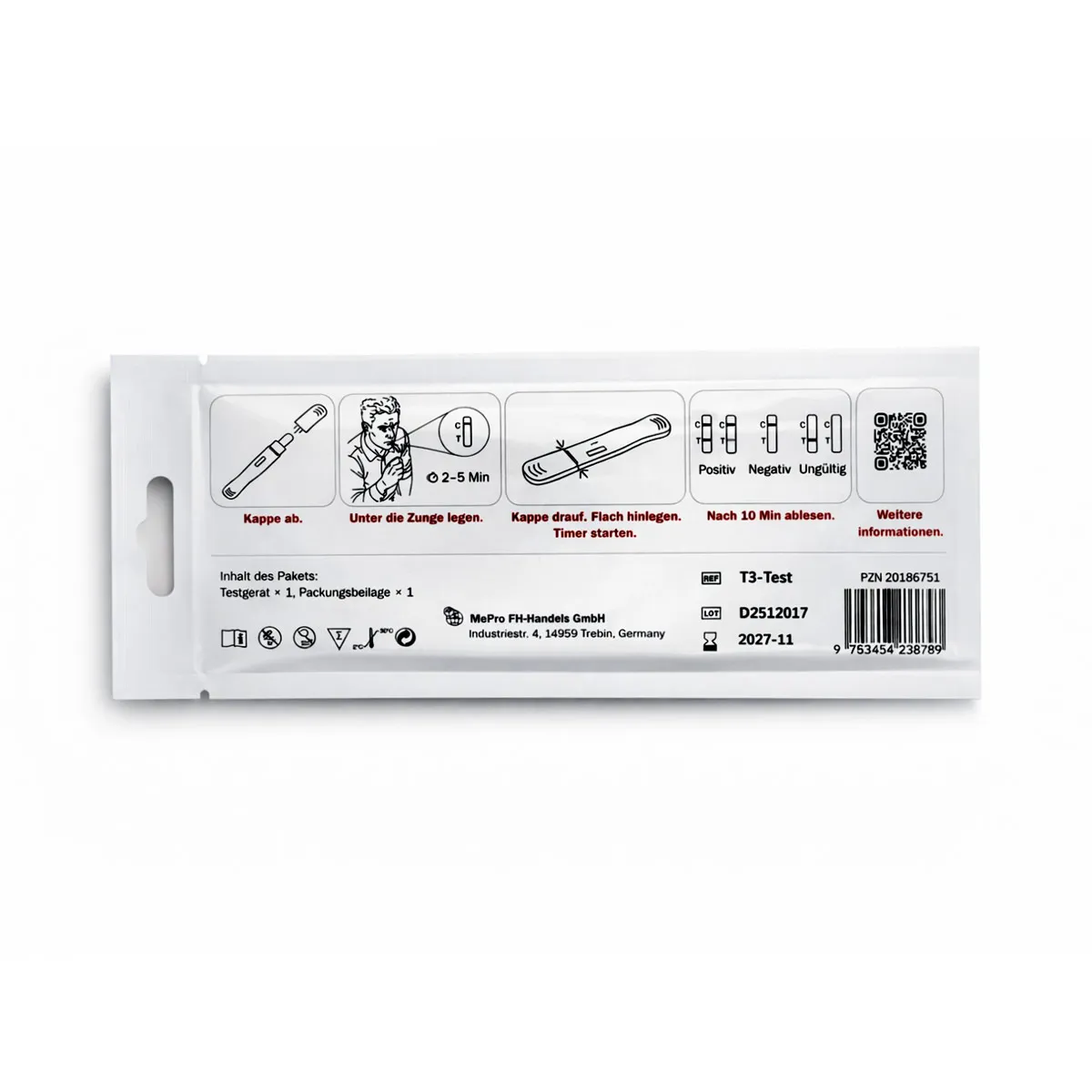 Rauschradar Prueba de saliva de cannabis / THC 3 ng/ml