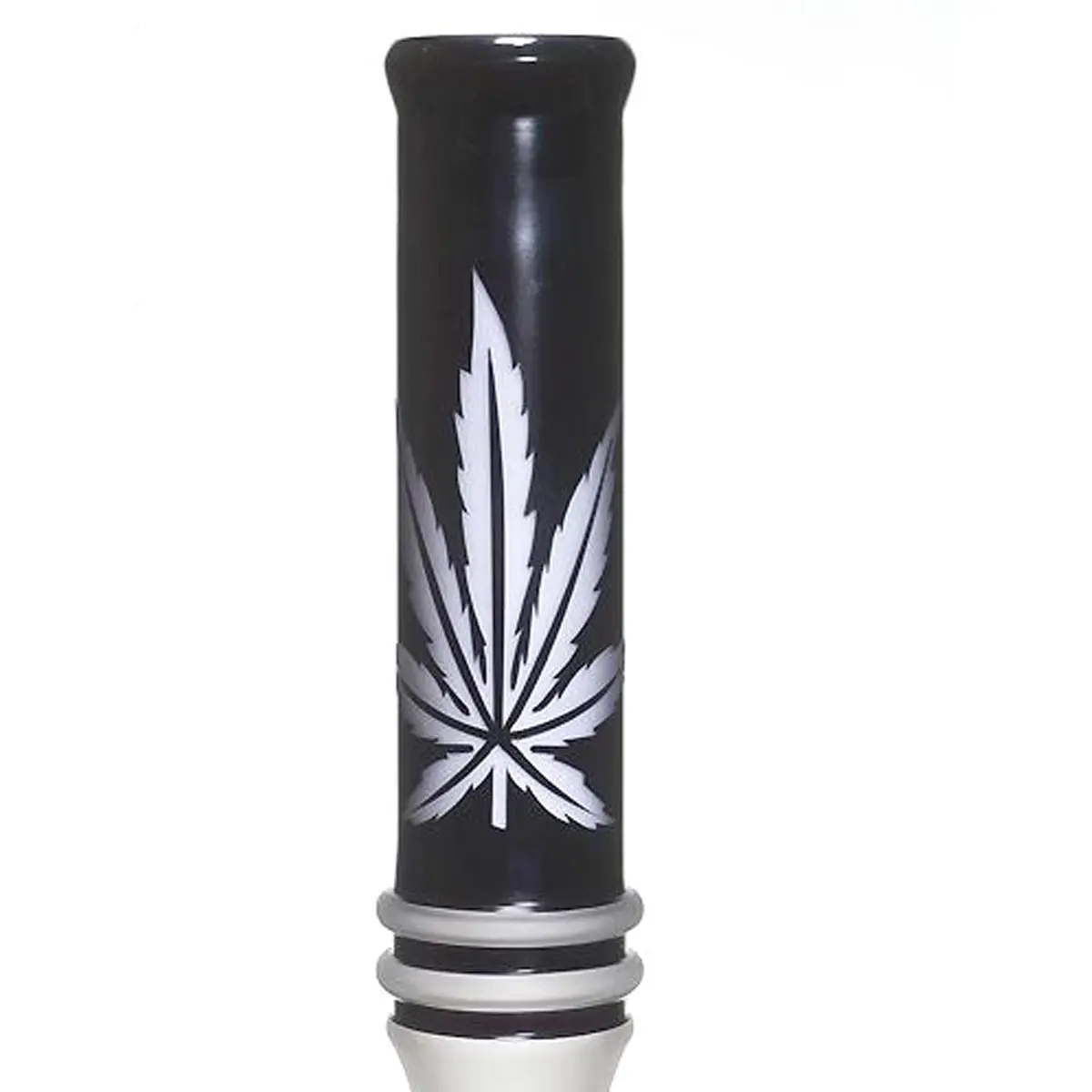 Bong de cristal negro / blanco, 53cm