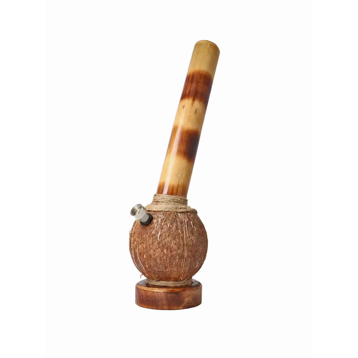 Bong de coco con bambú pulido 40cm