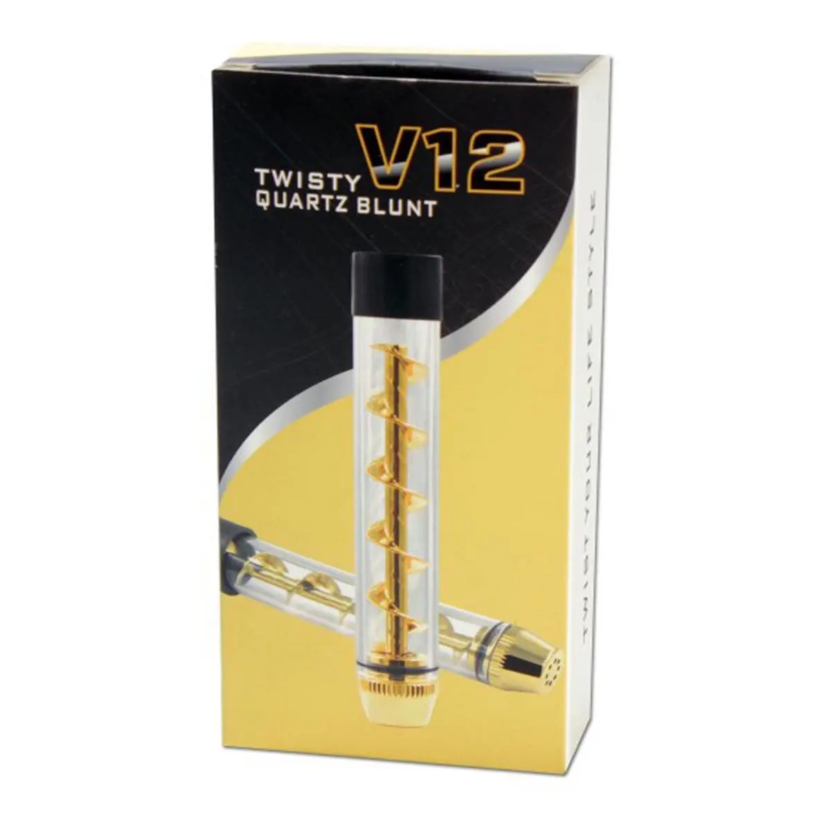 V12 Twisty Quartz Blunt - pipa in vetro al quarzo