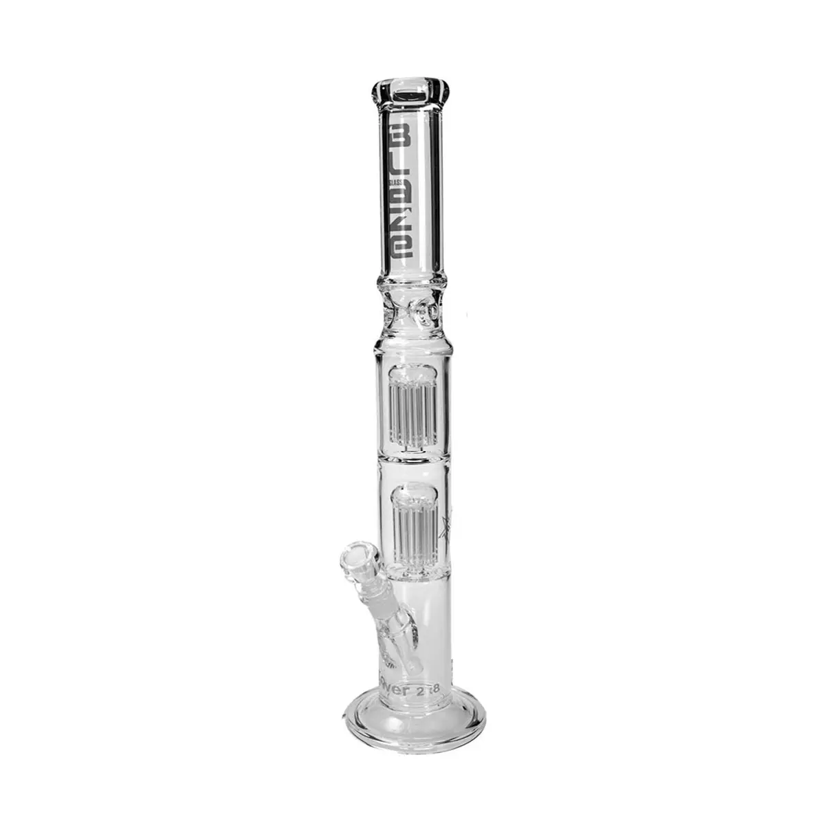 Blaze Glass Tower Bong con doble percolador - 56 cm, clear