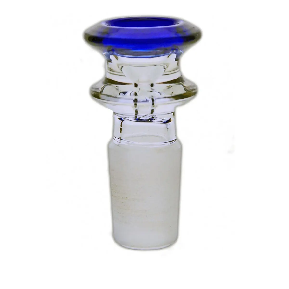 Cazoleta de vidrio extra grueso con borde coloreado, 18,8mm - azul