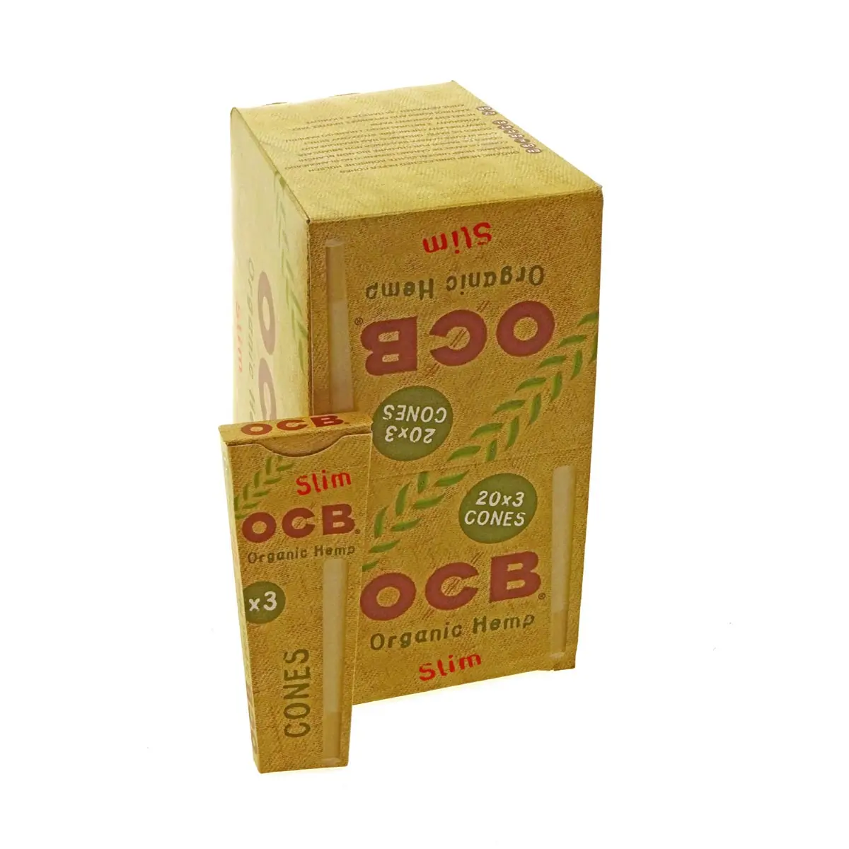 OCB Cones Organic - conos orgánicos de cáñamo Slim - 20x