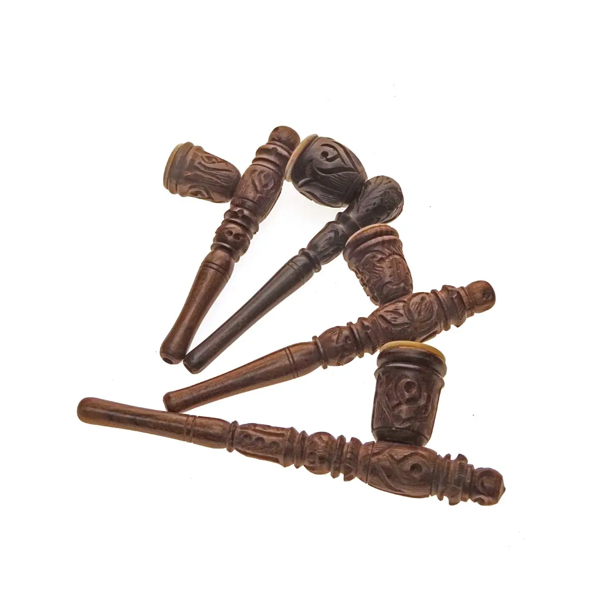 Pipa de madera con inserto de esteatita