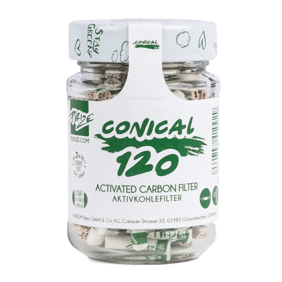 Filtro de carbón activado PURIZE® Conical XTRA Slim tamaño 120x