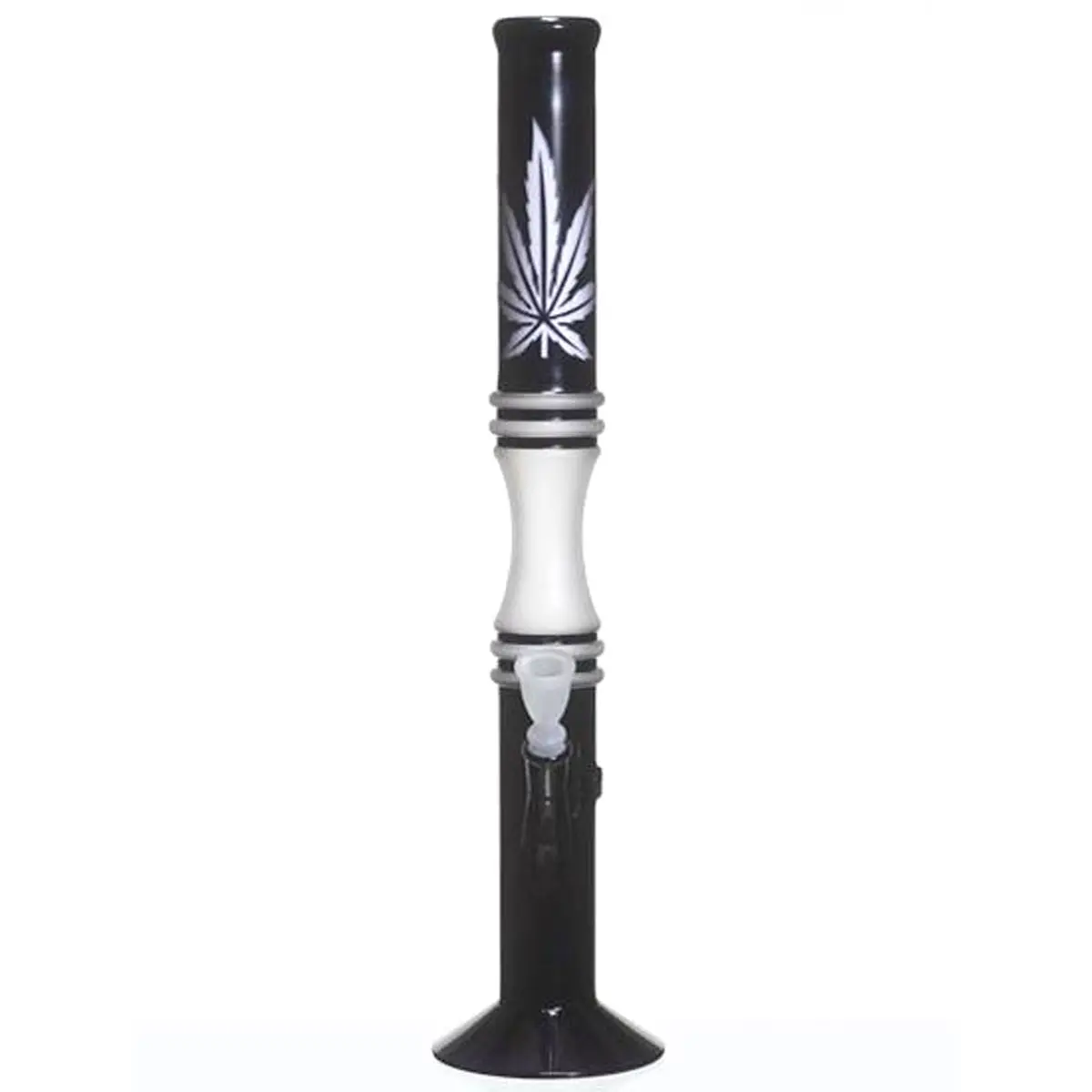 Bong de cristal negro / blanco, 53cm