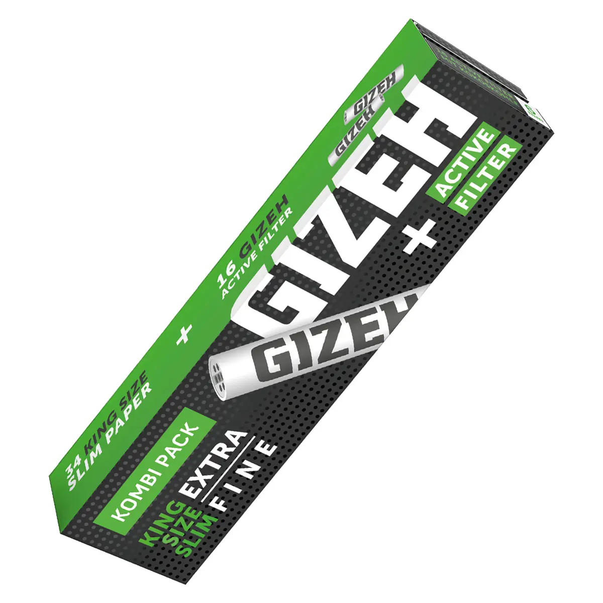 Gizeh Black King Extra Fine Size Silm  + 16 Filtro de carbón activado