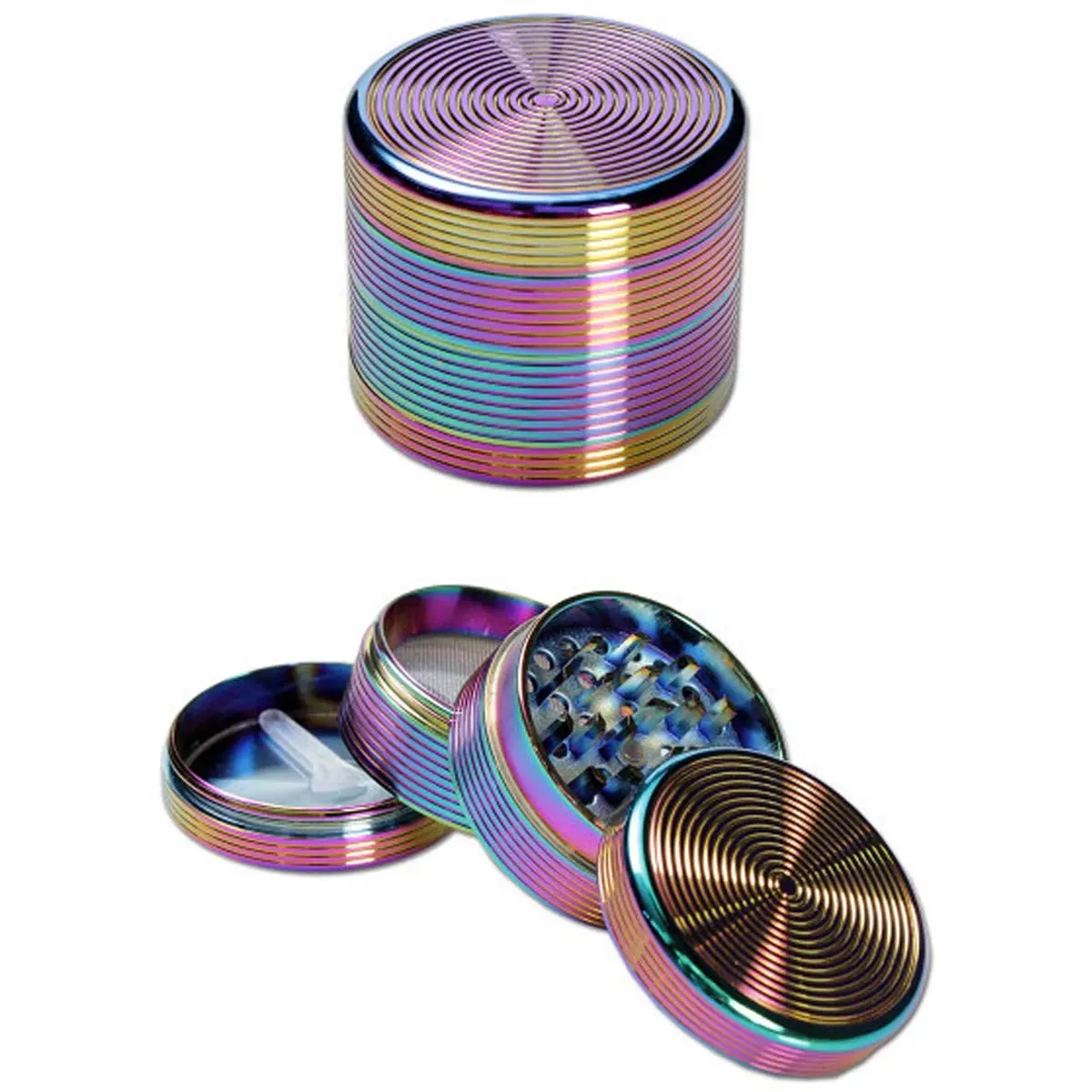 Grinder colores del arcoíris con tamiz de metal 4 pzs. Ø 55 mm