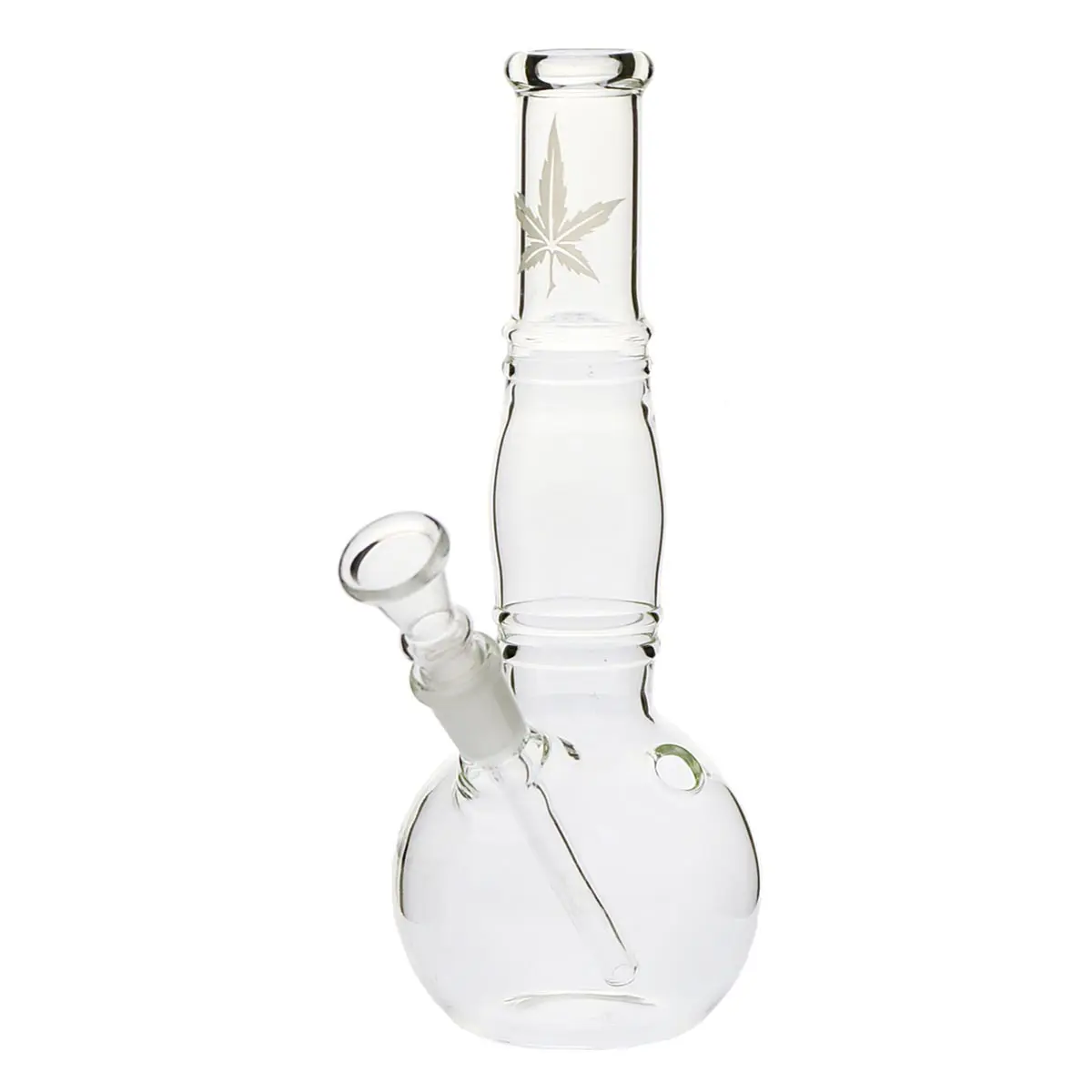Mini bong de cristal con motivos de cáñamo