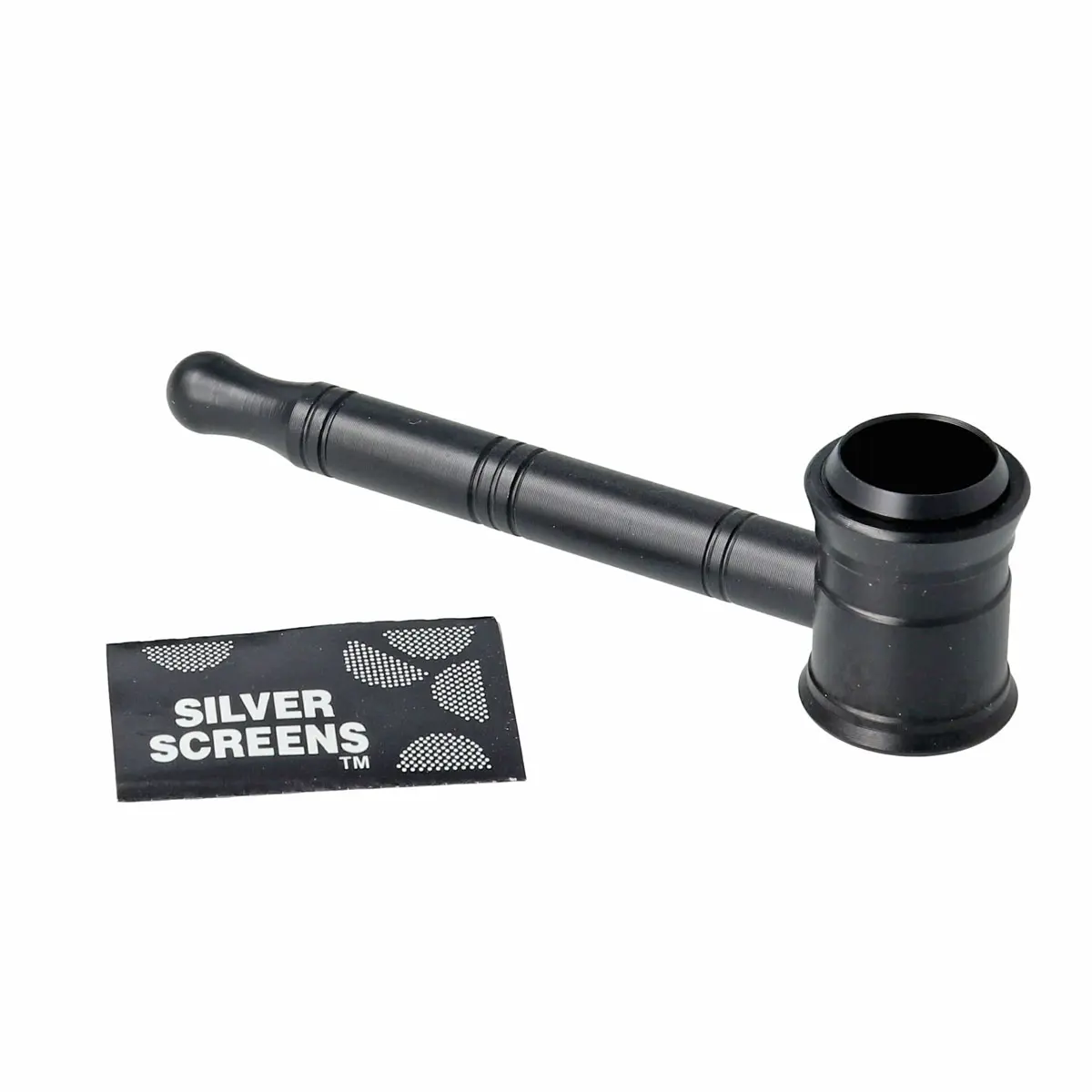 Pipa de mano de metal - 10 cm negro