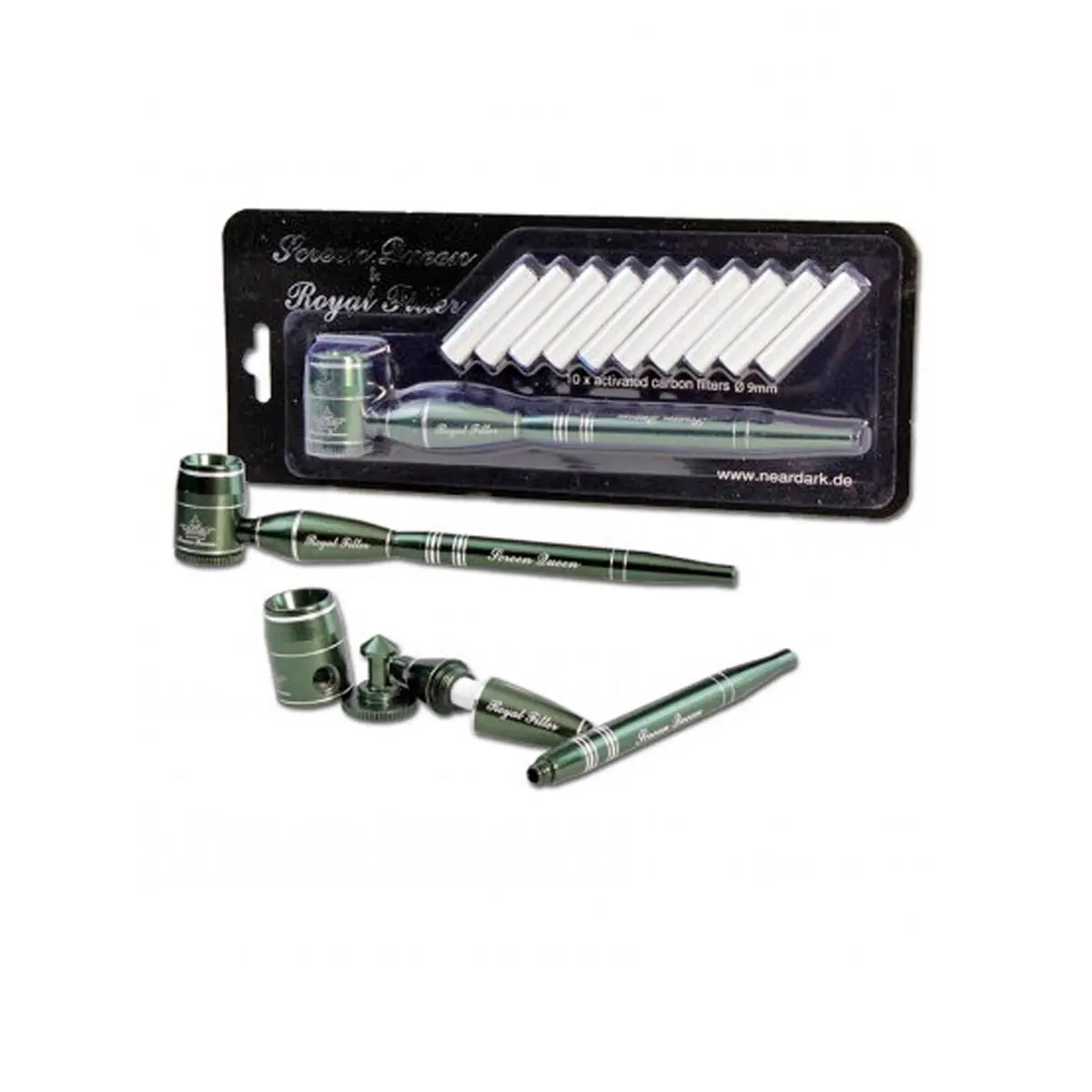 Pipa Screen Queen con adaptador Royal Filter - verde