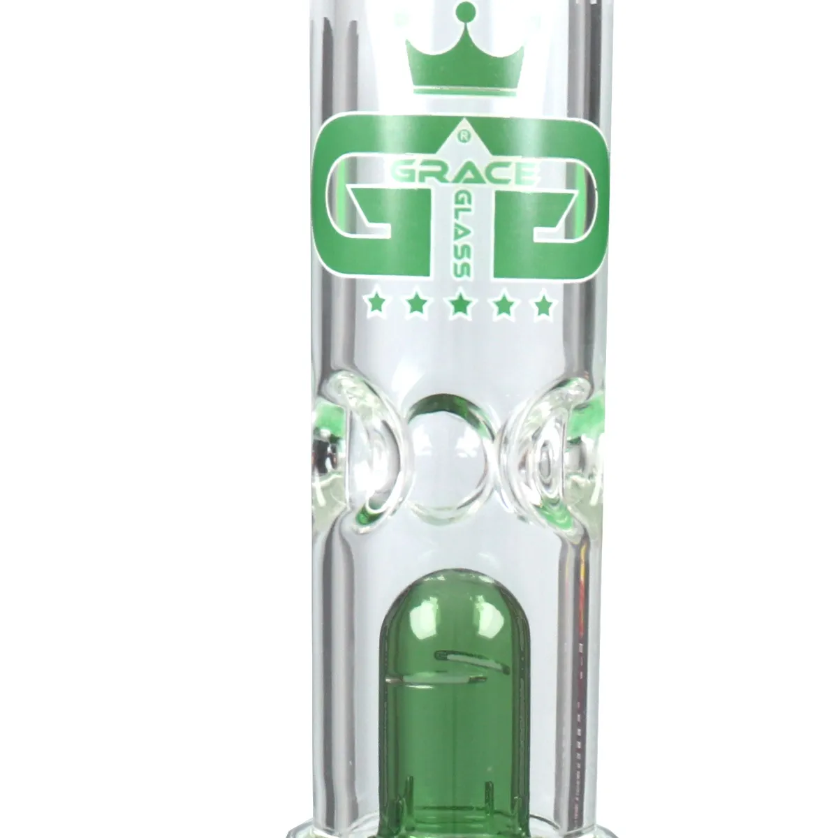Grace bong de cristal "Prurient Green Penny" 35cm