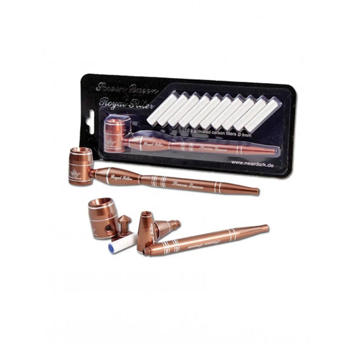 Pipa Screen Queen con adaptador Royal Filter - ámbar