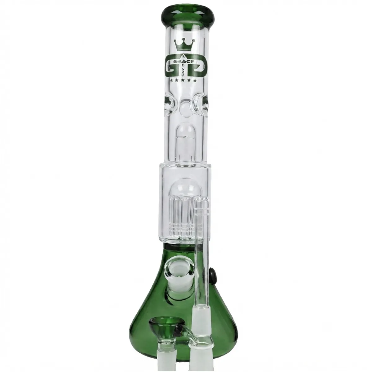 Grace bong de cristal "Prurient Green Penny" 35cm