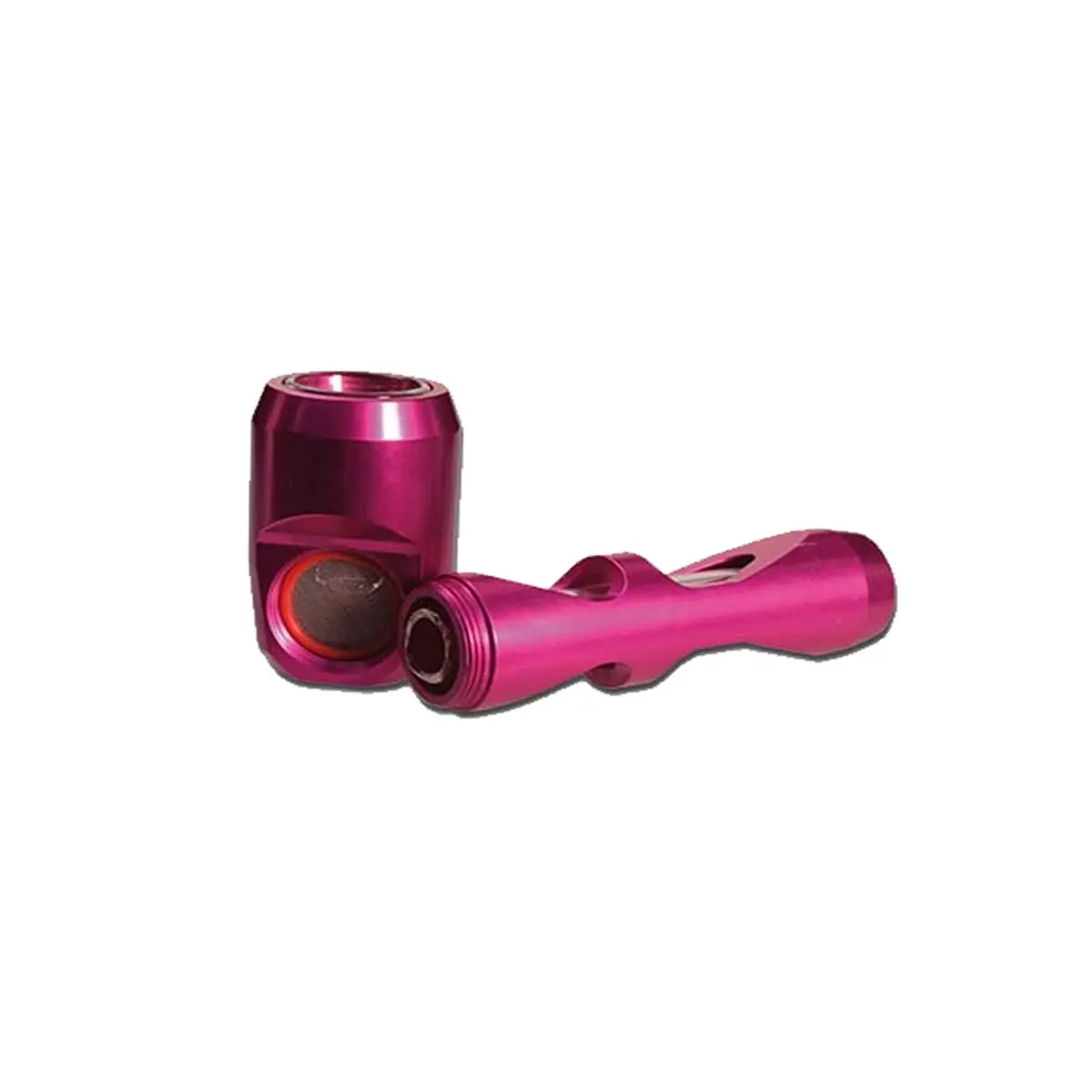 Hammer Pipe pipa de metal con inserto de vidrio rojo