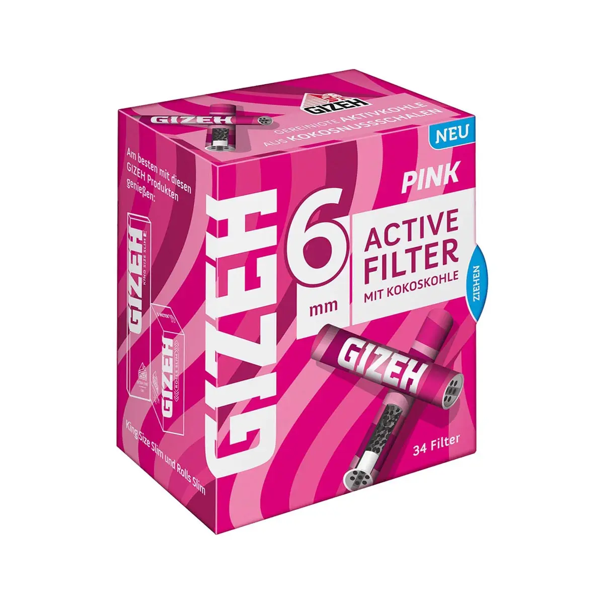Gizeh ACTIVE Filtro Slim 6mm rosa