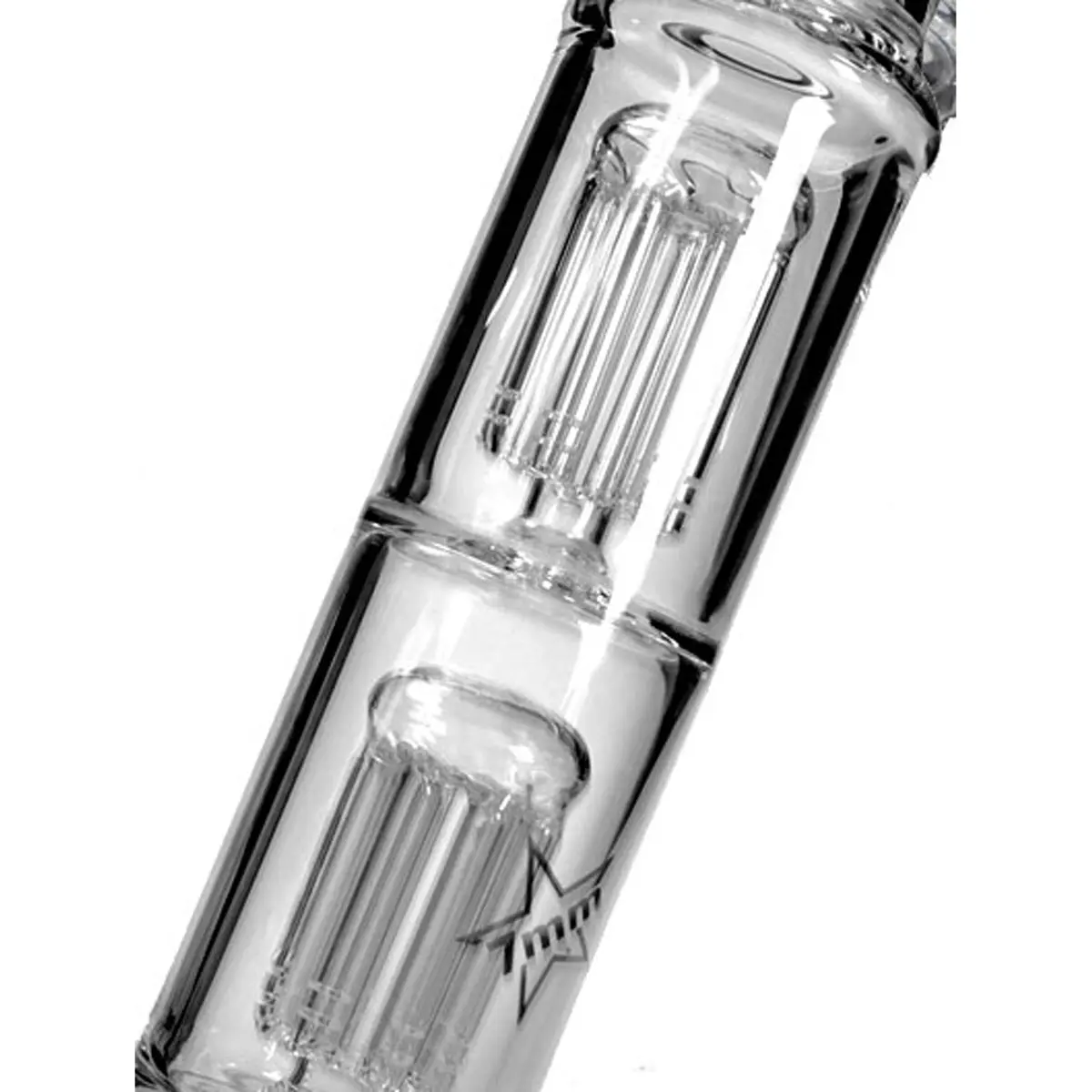 Blaze Glass Tower Bong con doble percolador - 56 cm, clear