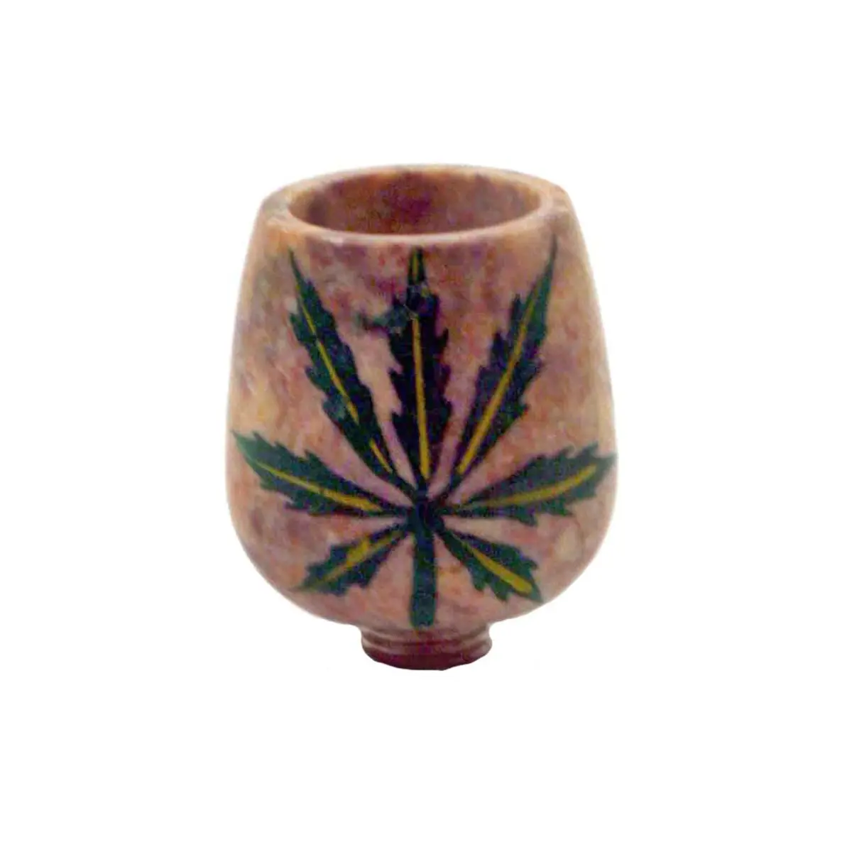 Cazoleta de piedra mediana con hoja