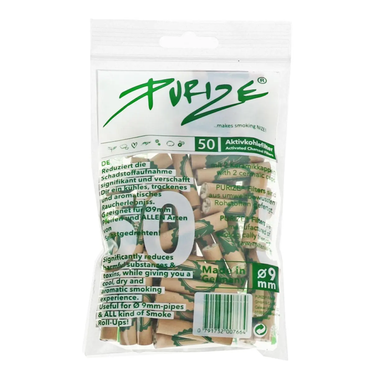 Filtro de carbón activado PURIZE® - Tamaño normal 50er - organic