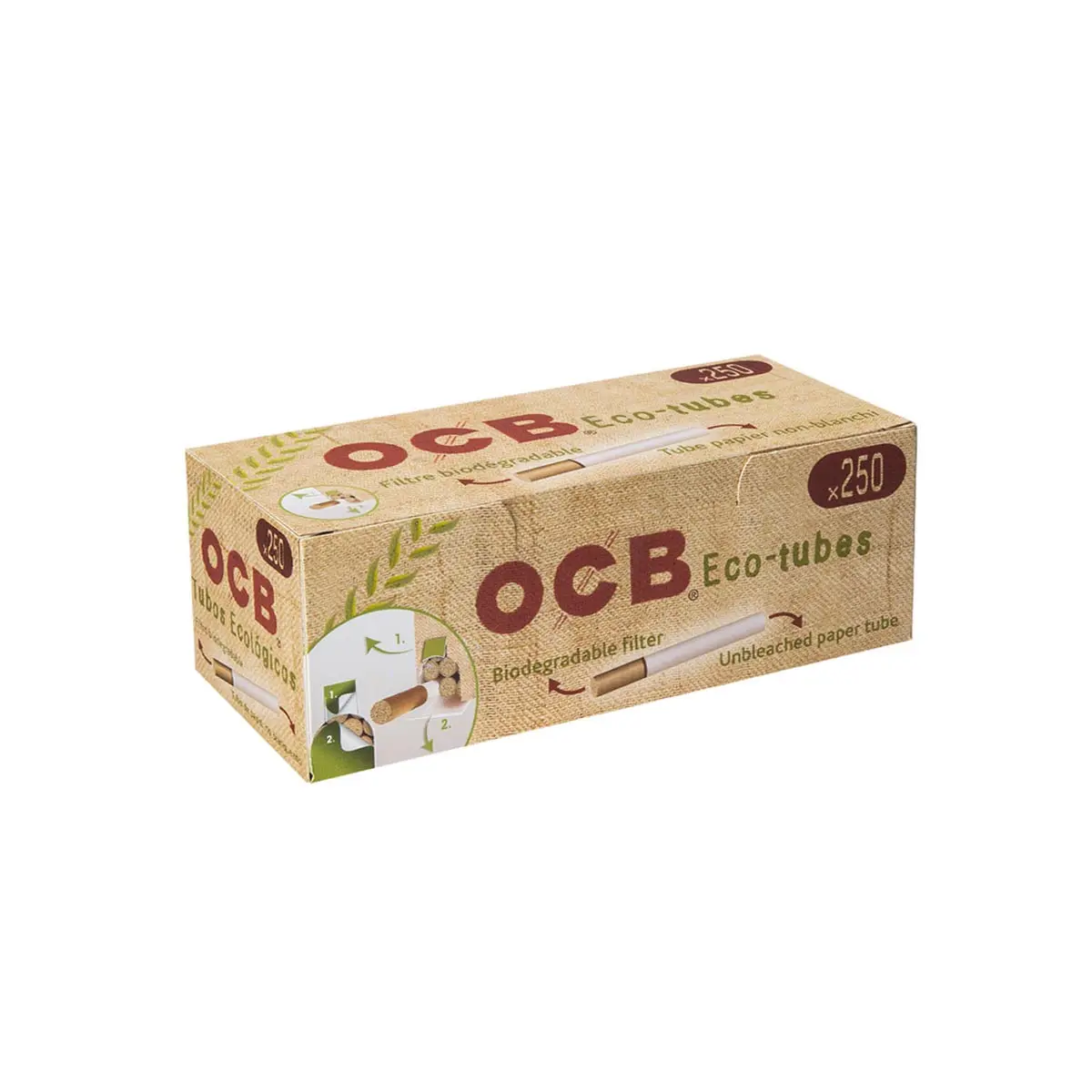 OCB Eco Tubes tubos para rellenar naturales con filtro