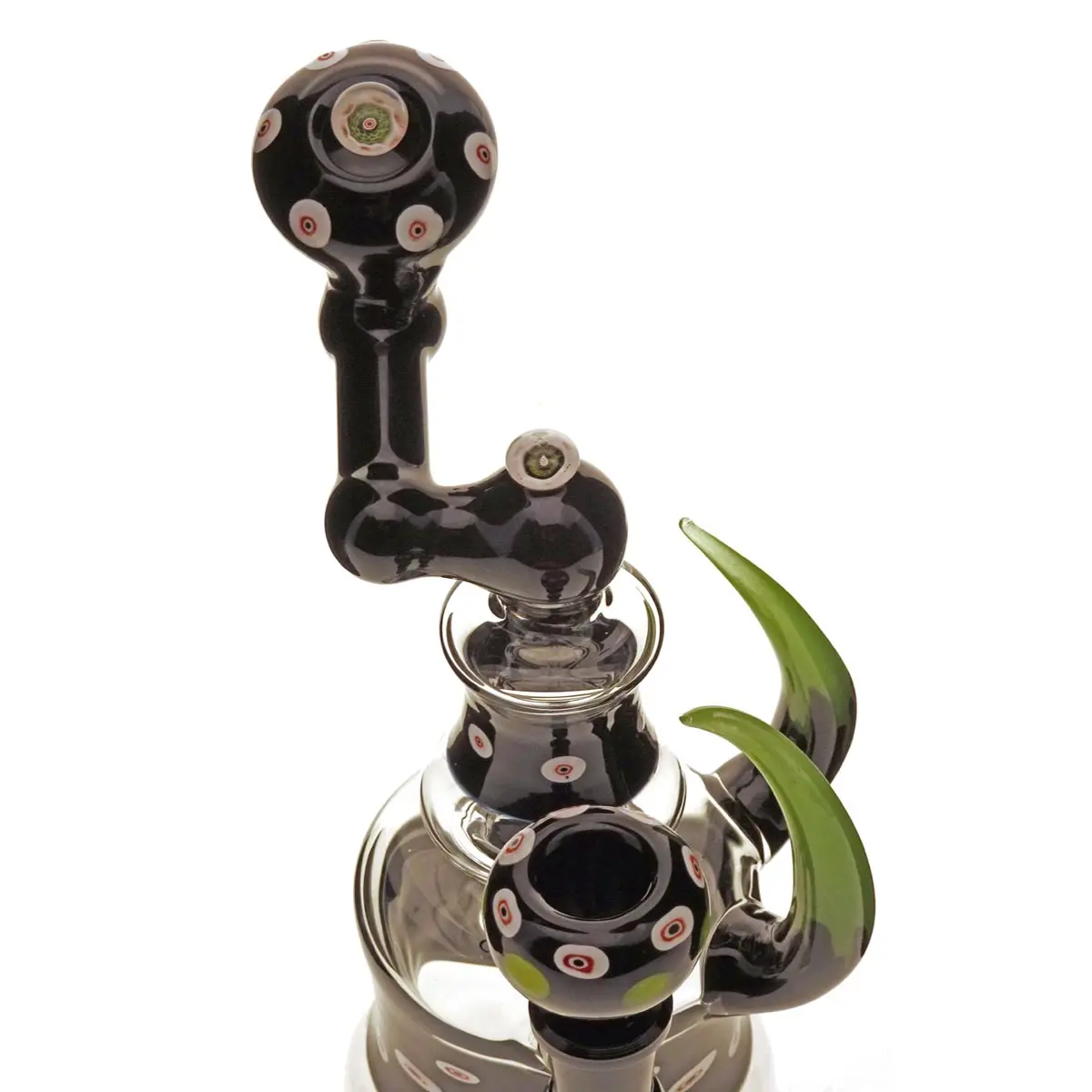 Pipa de vidrio Black Leaf con cuernos 14,5