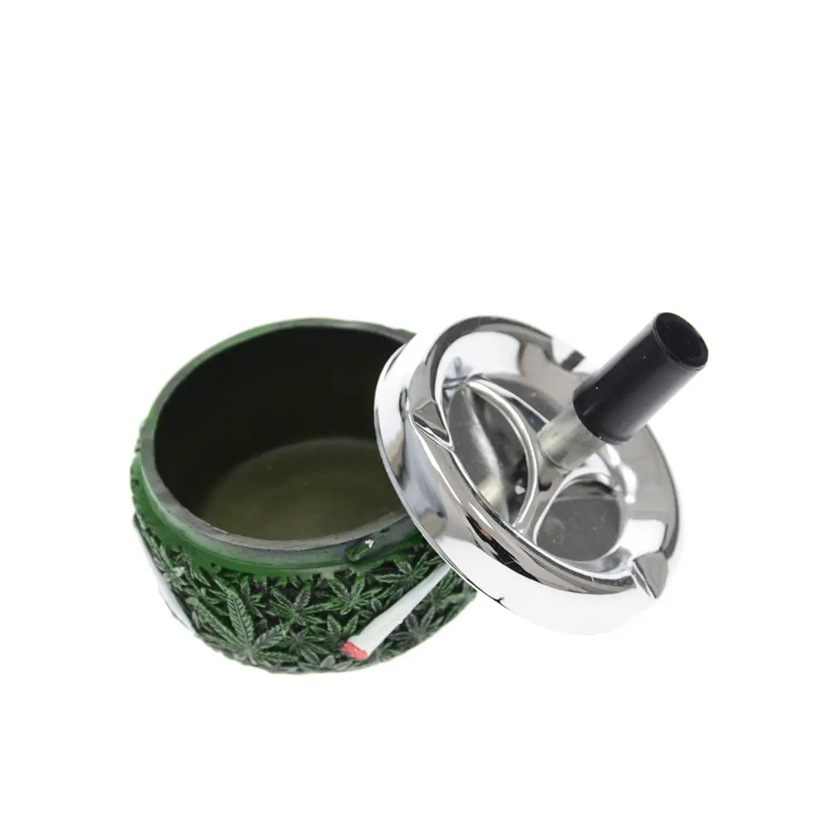 Cenicero con tapa giratoria - hierba