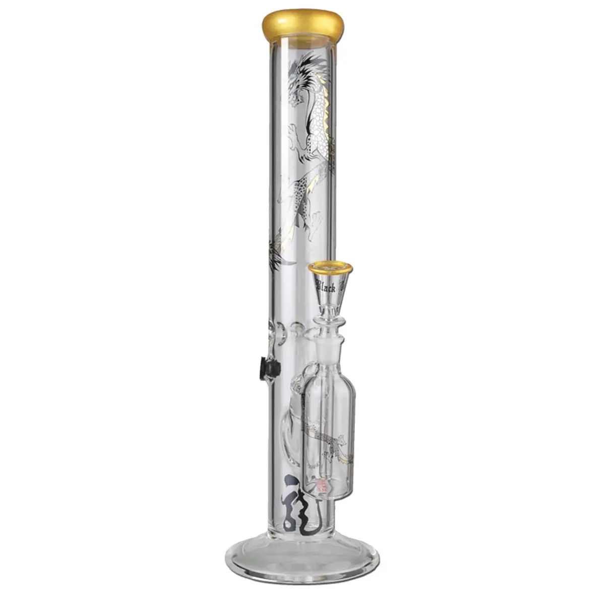 Bong Black Leaf GTI Dragón Dorado recto ICE