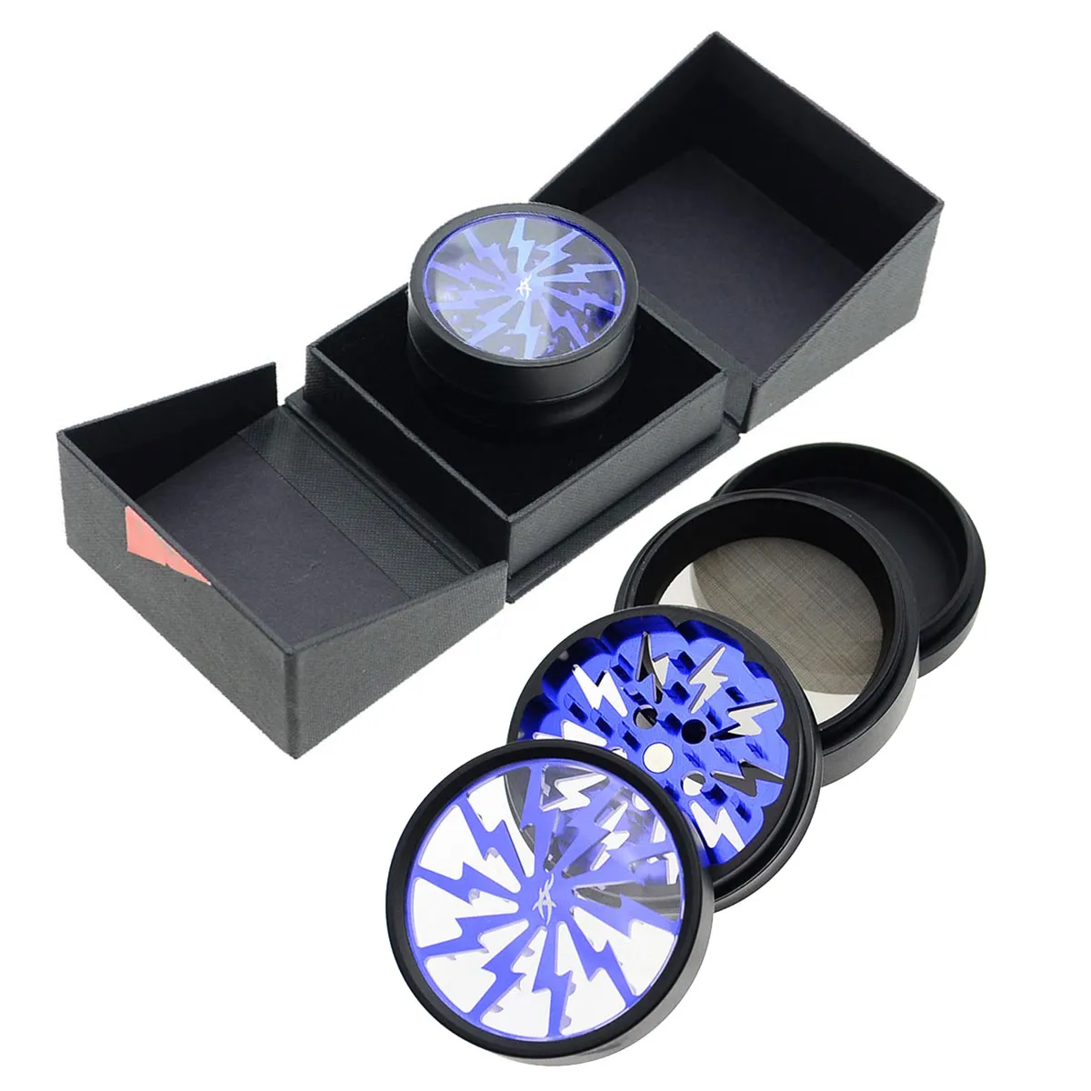 Thorinder Grinder con ventana negro / azul