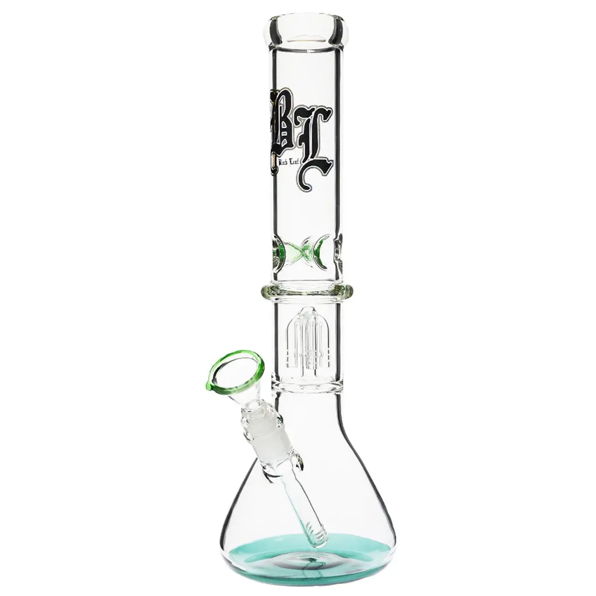 Black Leaf bong con percolador de 4 brazos multicolor