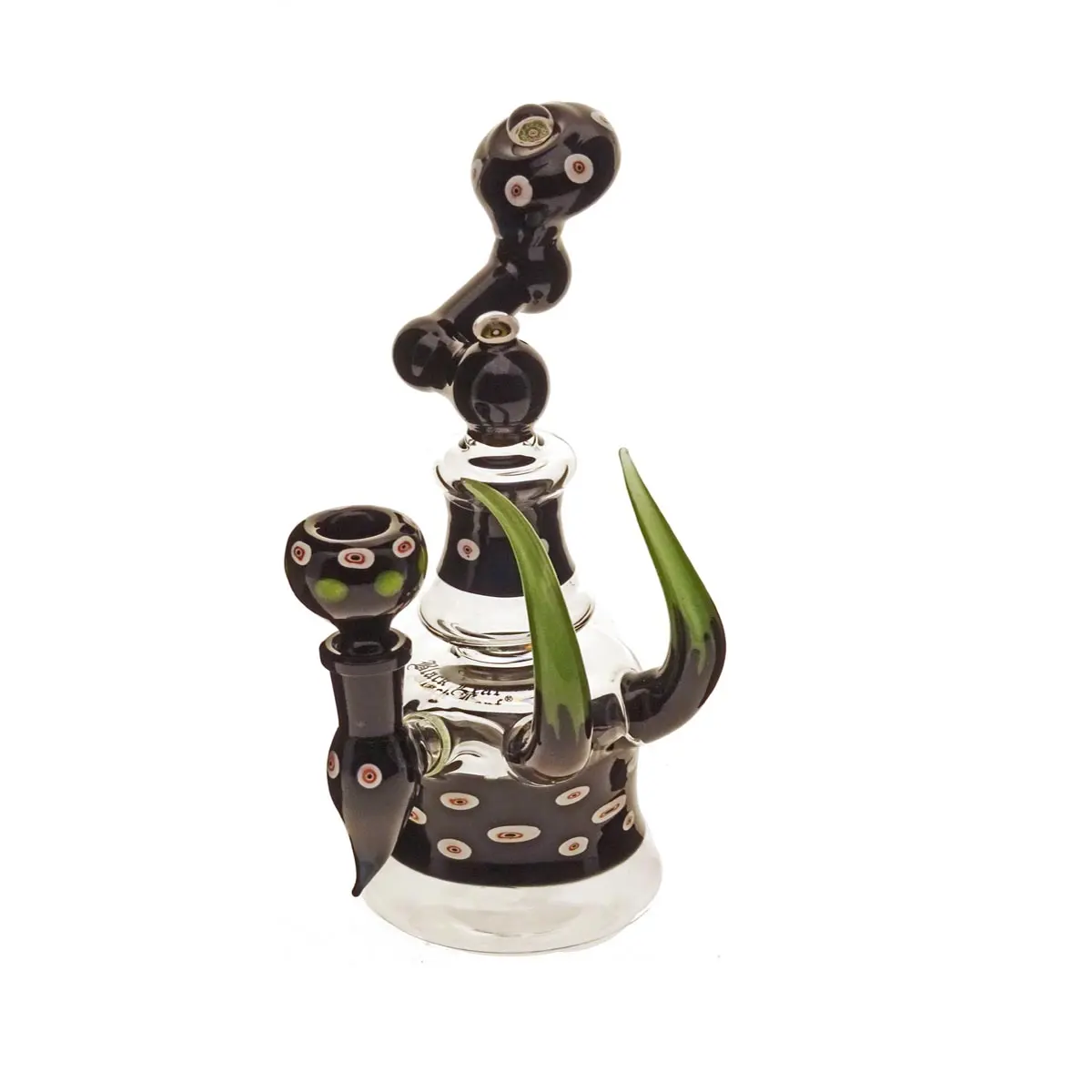 Pipa de vidrio Black Leaf con cuernos 14,5
