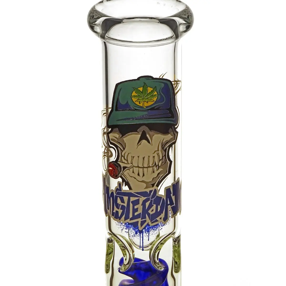 Bong Amsterdam Cráneo Recto 18.8 42cm Azul