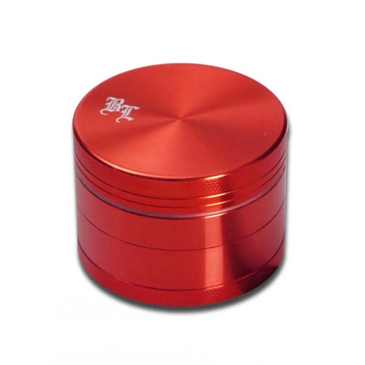 Black Leaf grinder aluminio con tamiz y cerradura con imán, 4 pzs.Ø 50mm rojo