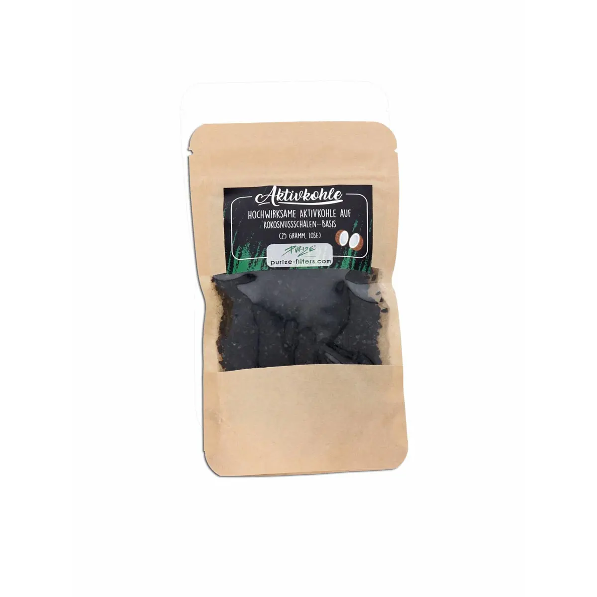 Cáscaras de coco PURIZE® - carbón activo, suelto 25g