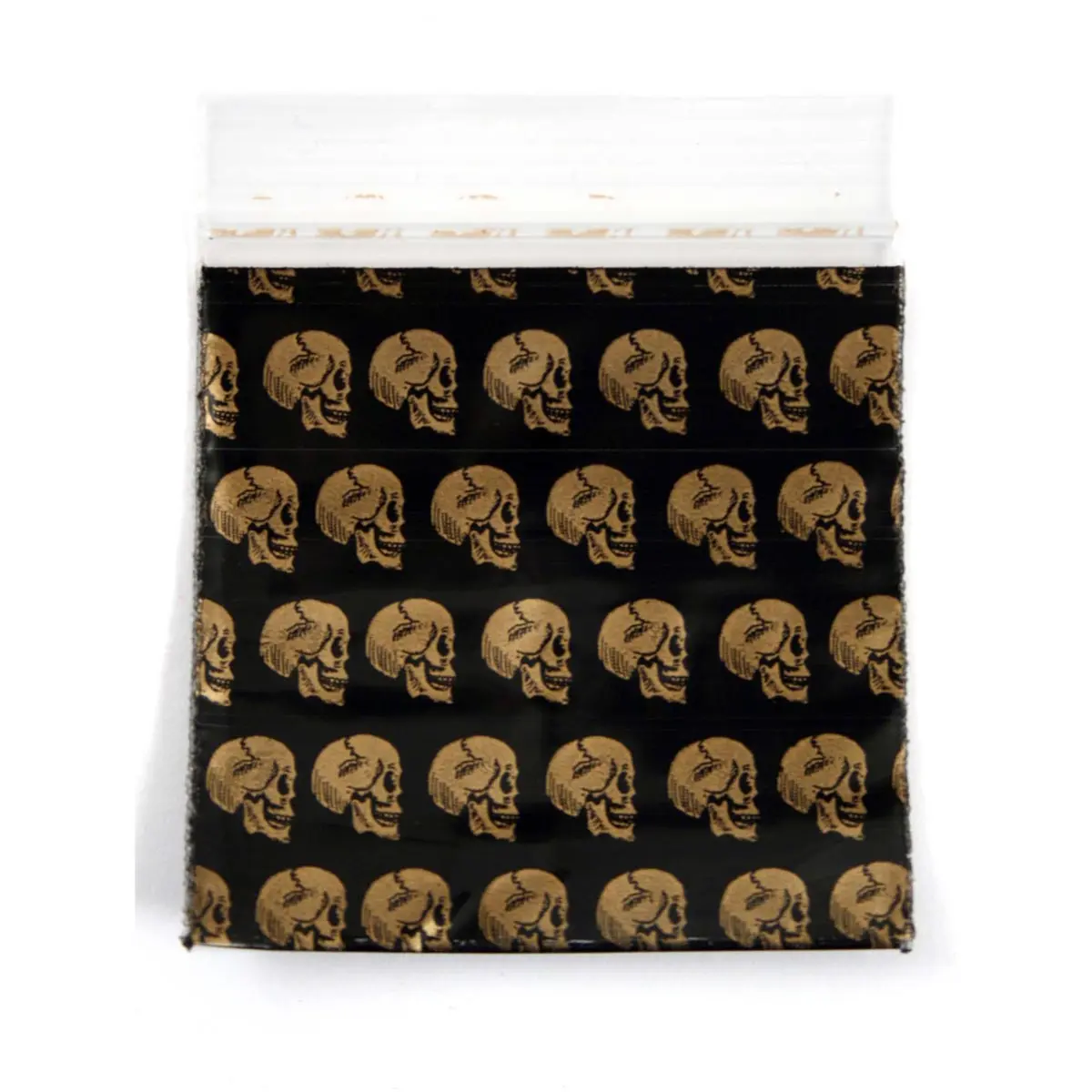 Bolsas autocierre "Golden Skull" 50 x 50 mm 100 uds